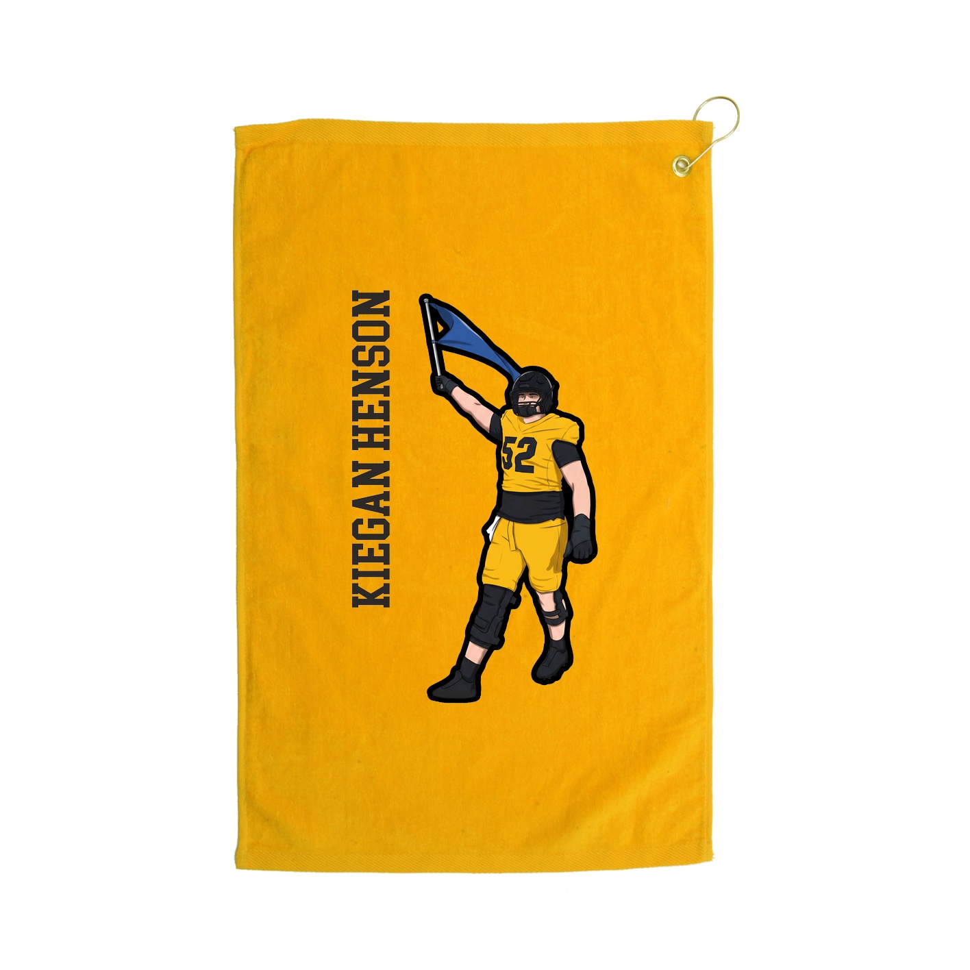 Golf Towel — Name Vertical in Gold