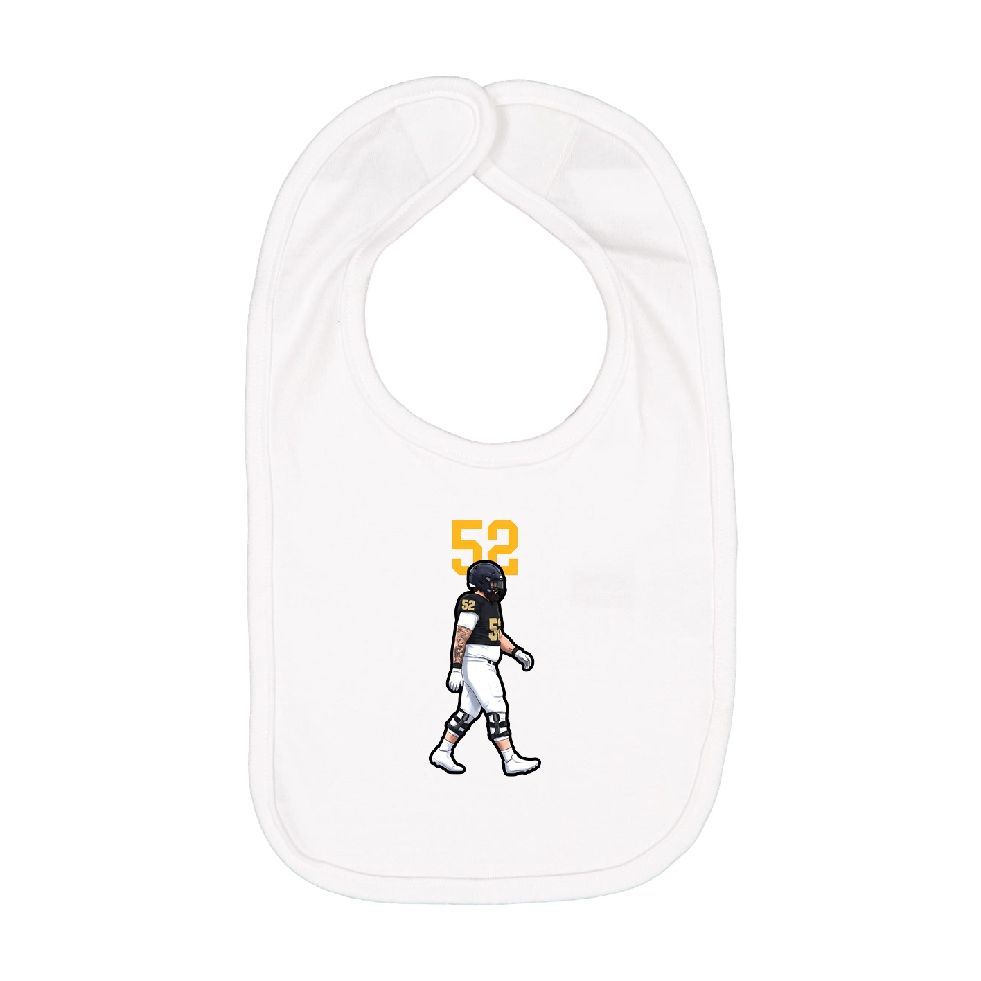 Infant Bib — Number Top in White
