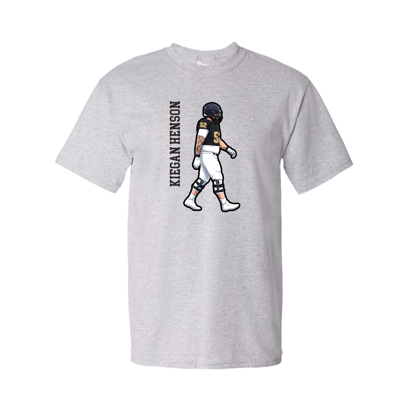 Tee — Name Vertical in Grey