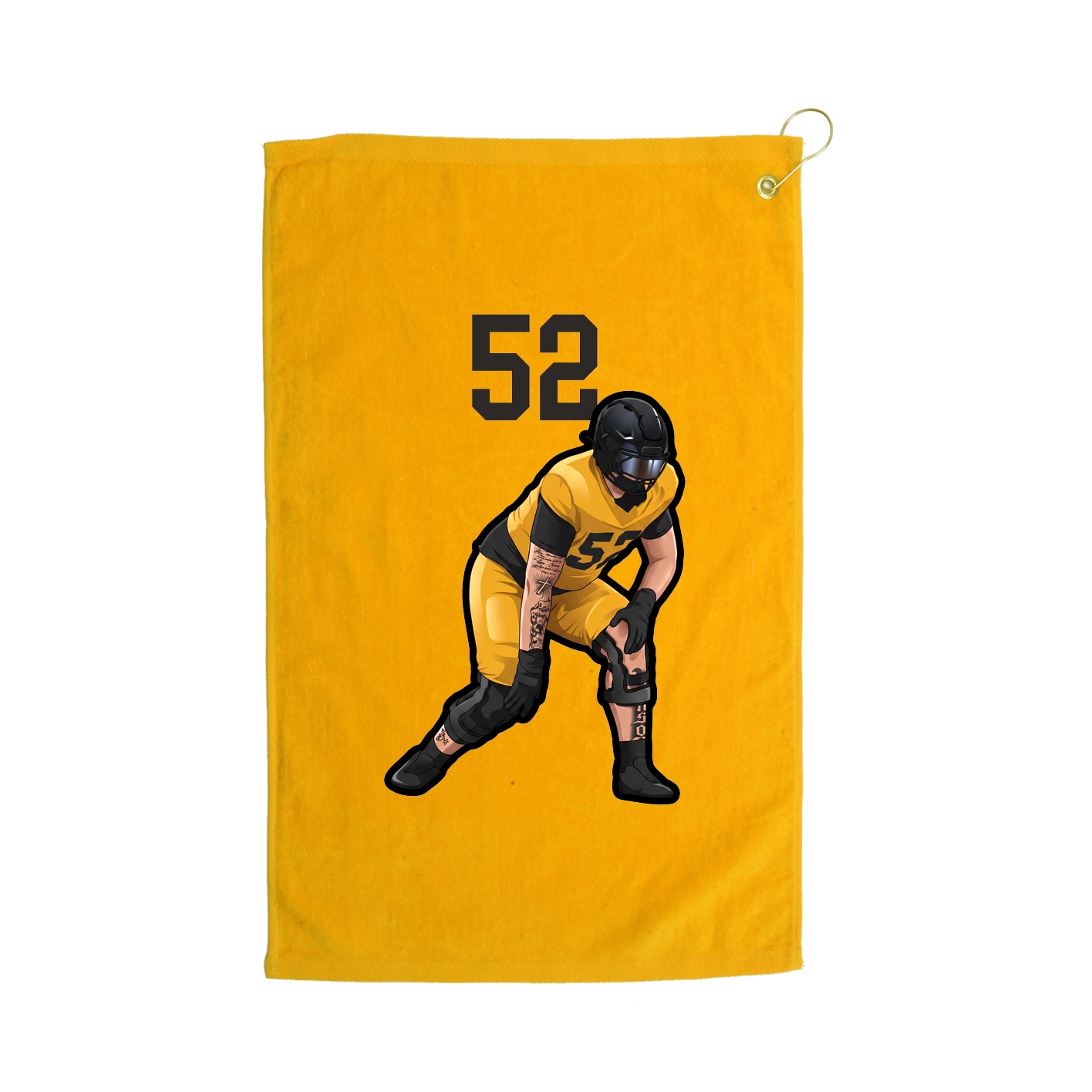 Golf Towel — Number Top in Gold