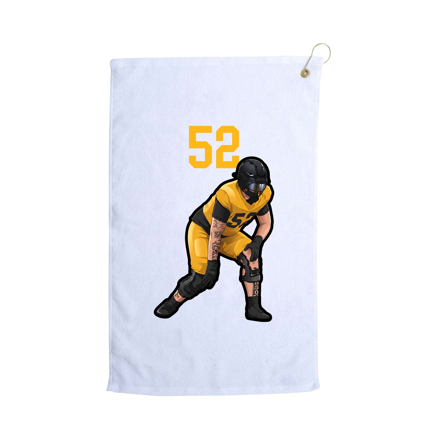 Golf Towel — Number Top in White