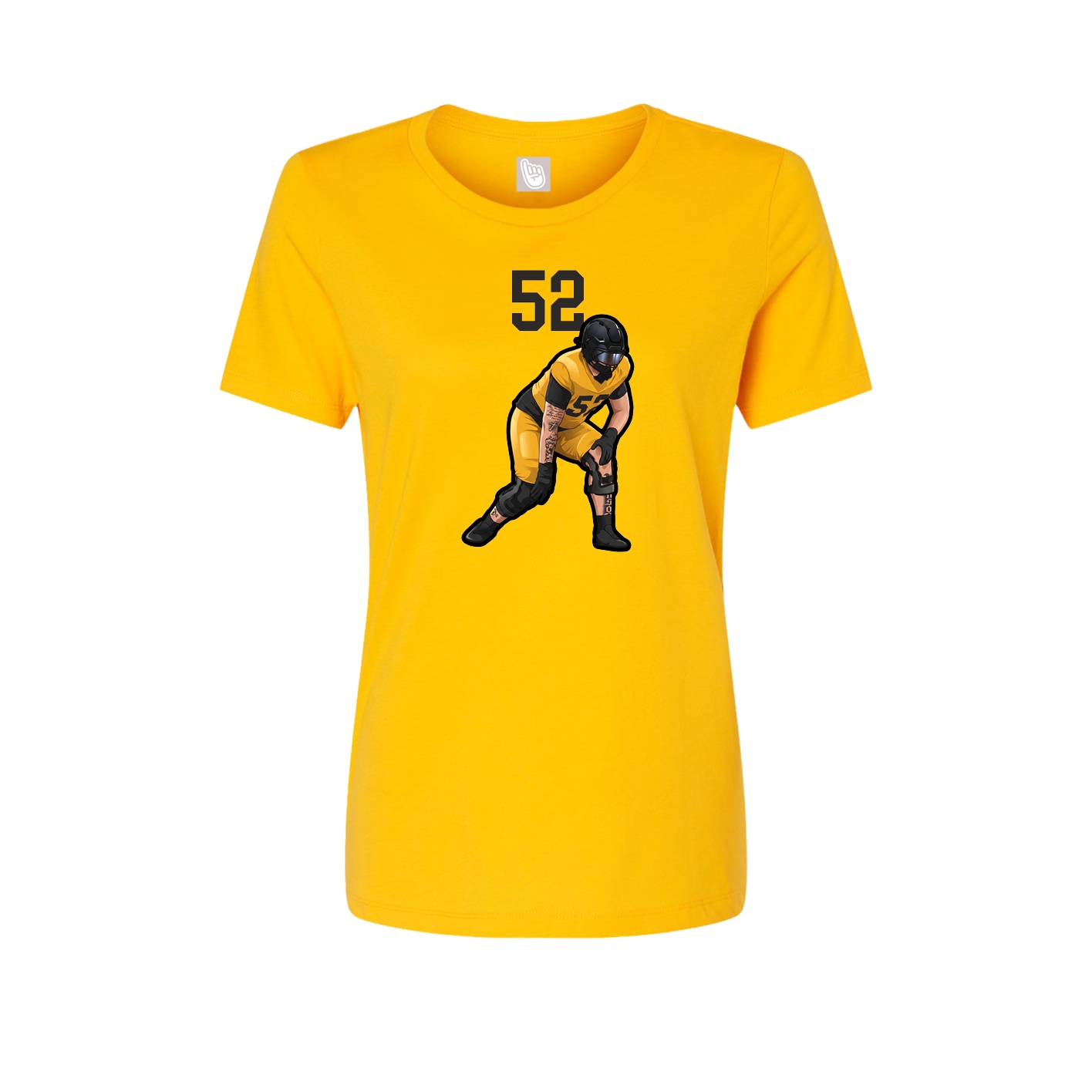 Fitted Women's Tee — Number Top in Gold