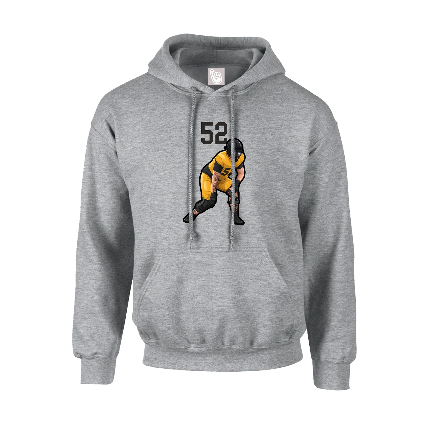 Hoodie — Number Top in Grey