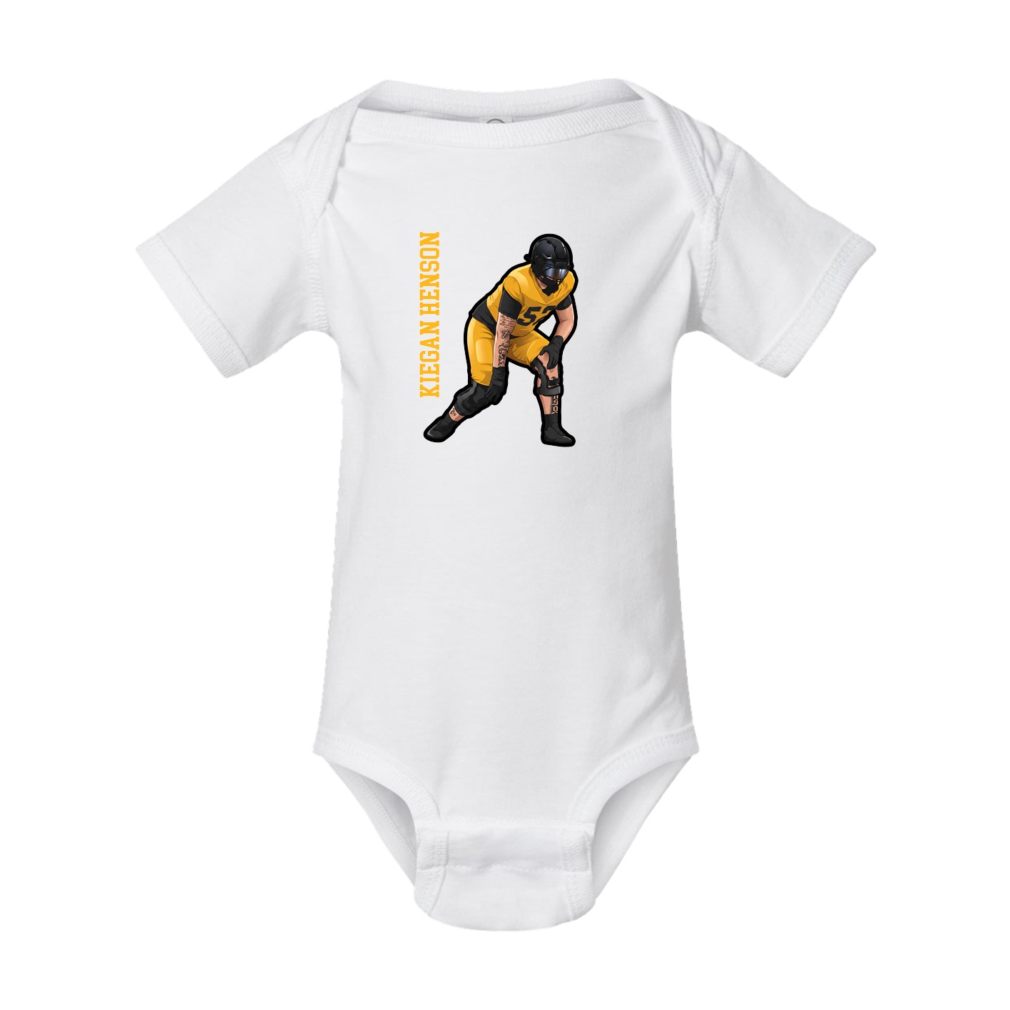 Baby Onesie — Name Vertical in White