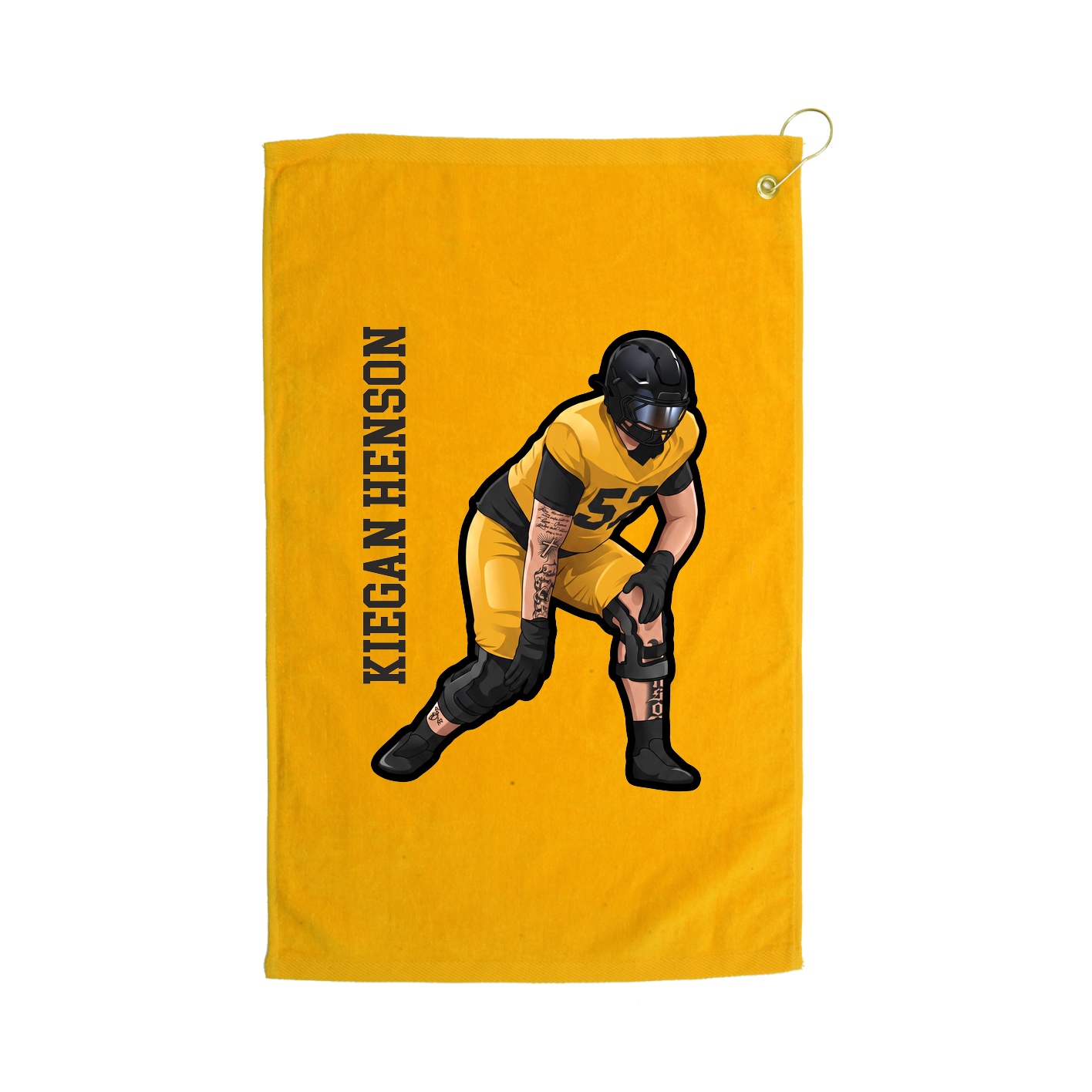 Golf Towel — Name Vertical in Gold