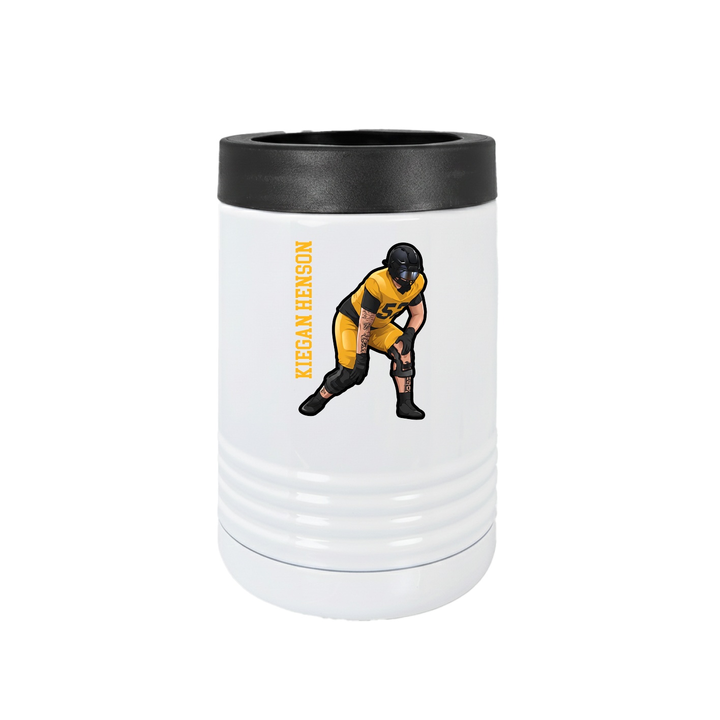 Beverage Holder — Name Vertical in White