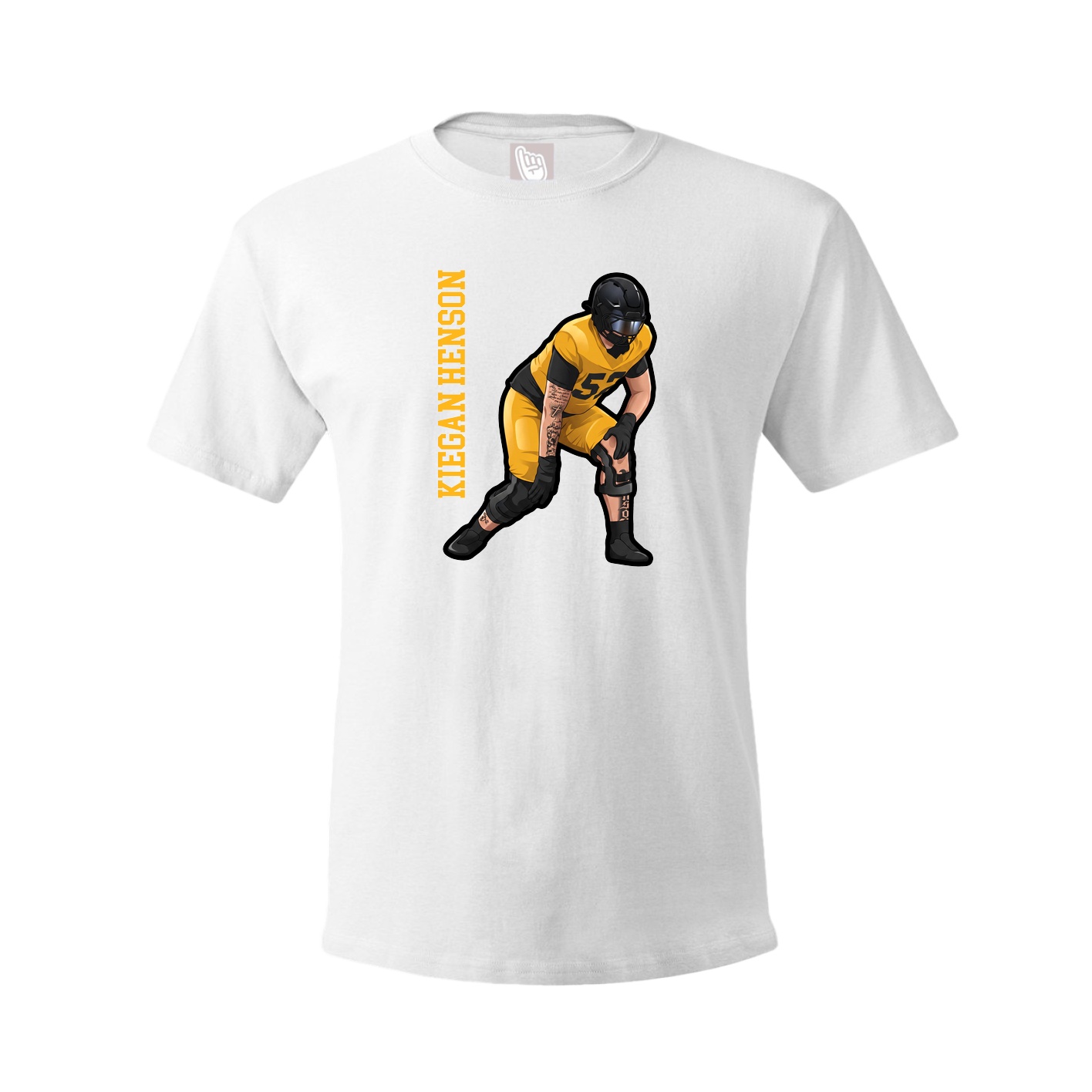 Tee — Name Vertical in White