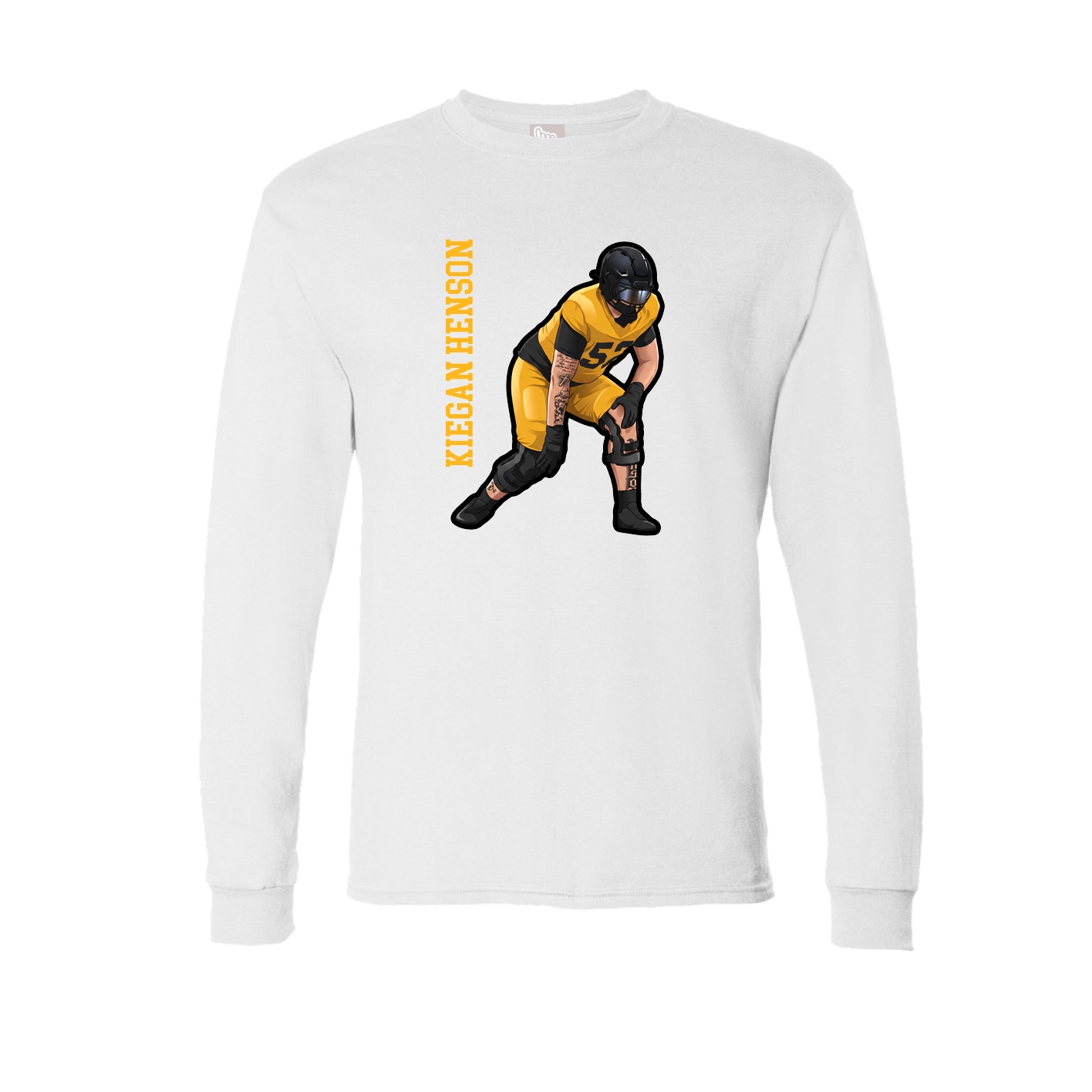 Long Sleeve Tee — Name Vertical in White