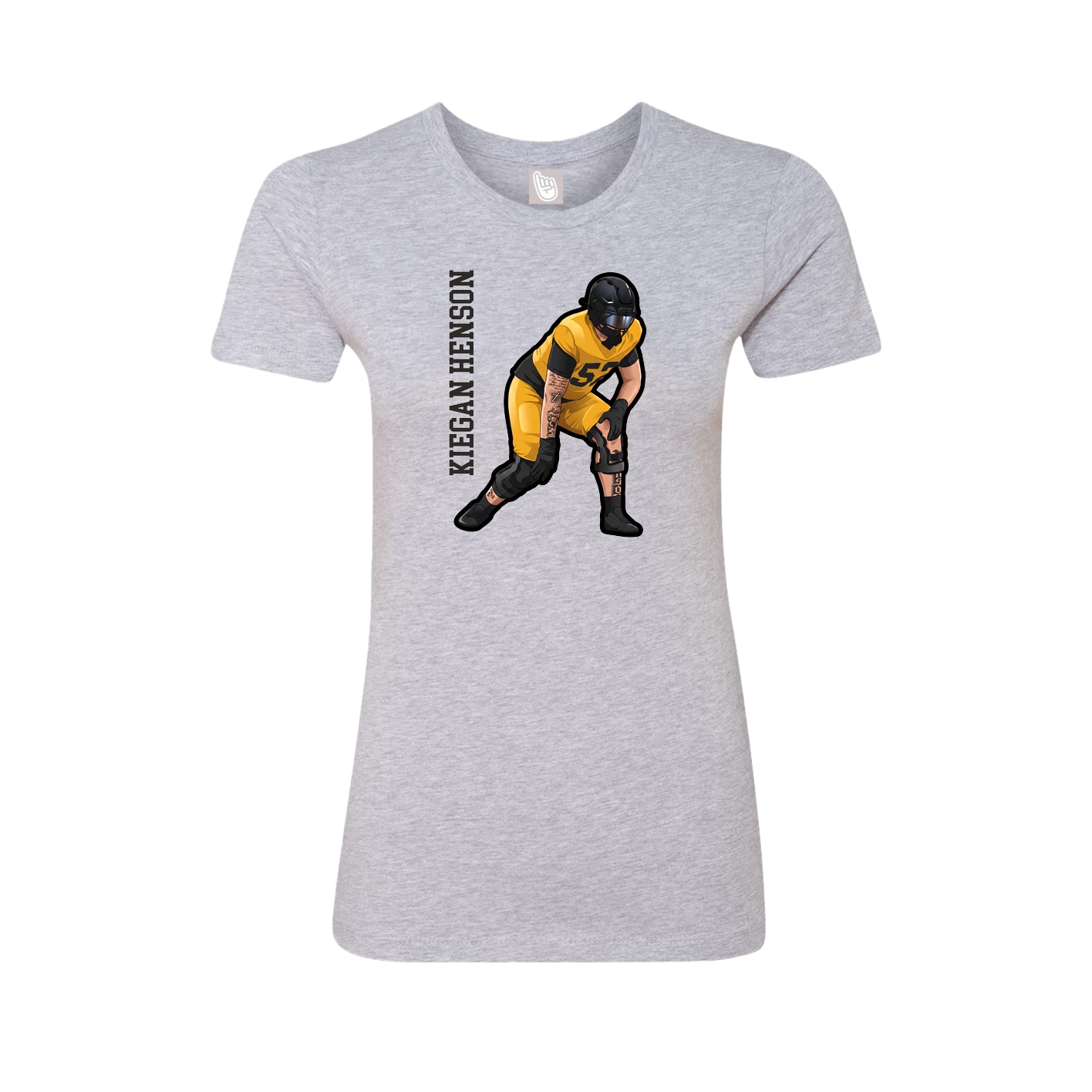 Womens Tee — Name Vertical in Grey