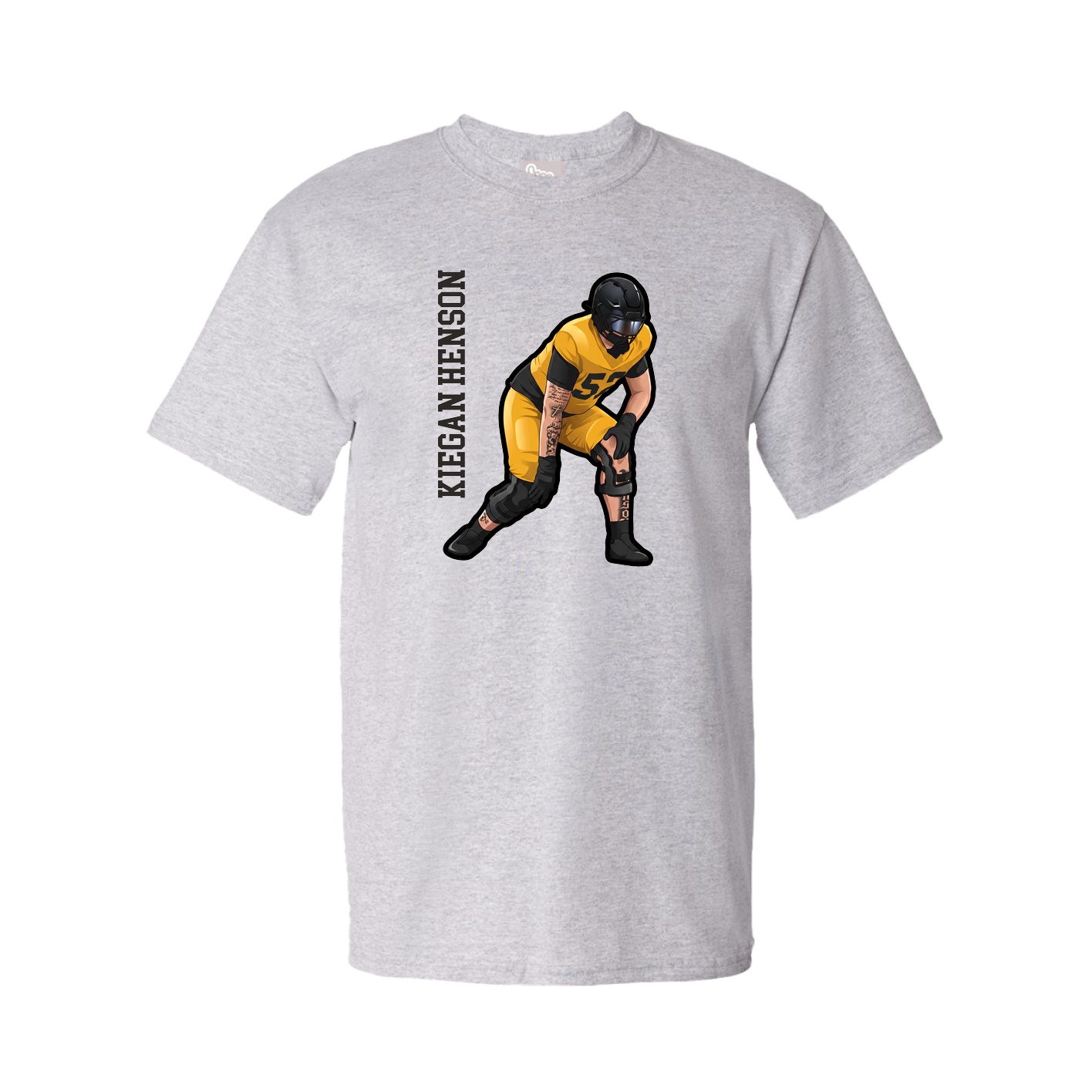 Youth Tee — Name Vertical in Grey