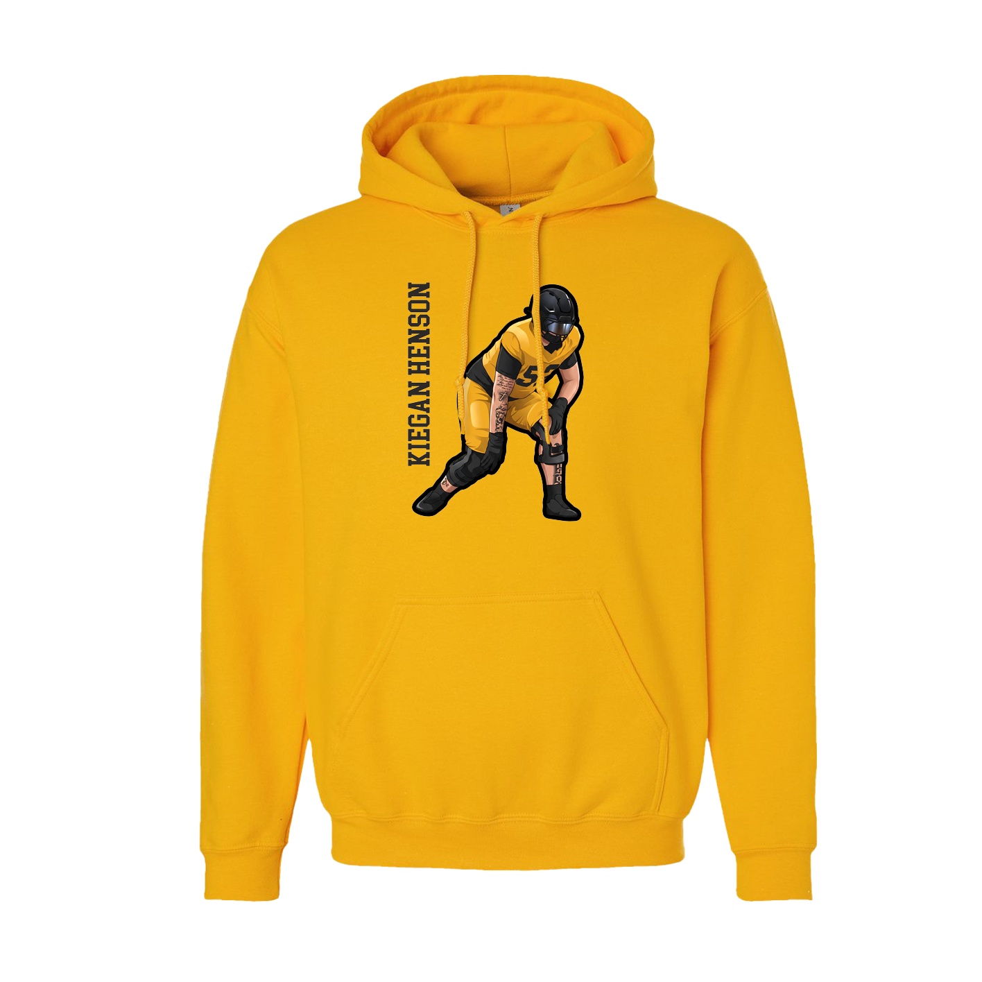 Hoodie — Name Vertical in Gold