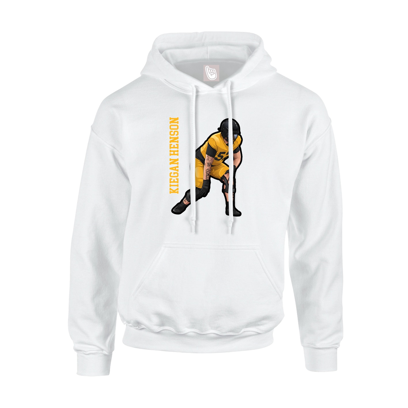 Youth Hoodie — Name Vertical in White