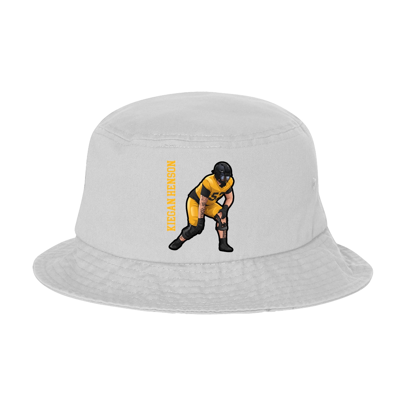 Bucket Cap — Name Vertical in White