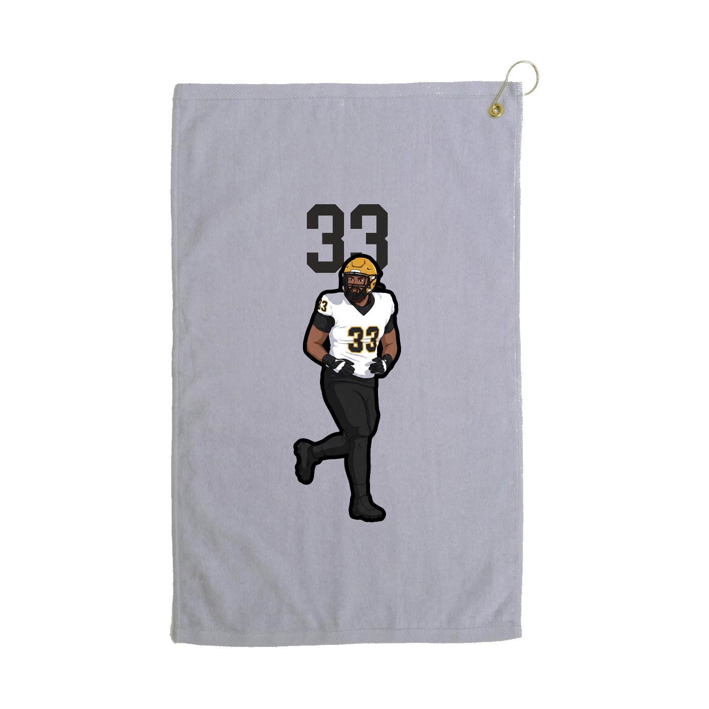 Golf Towel — Number Top in Grey