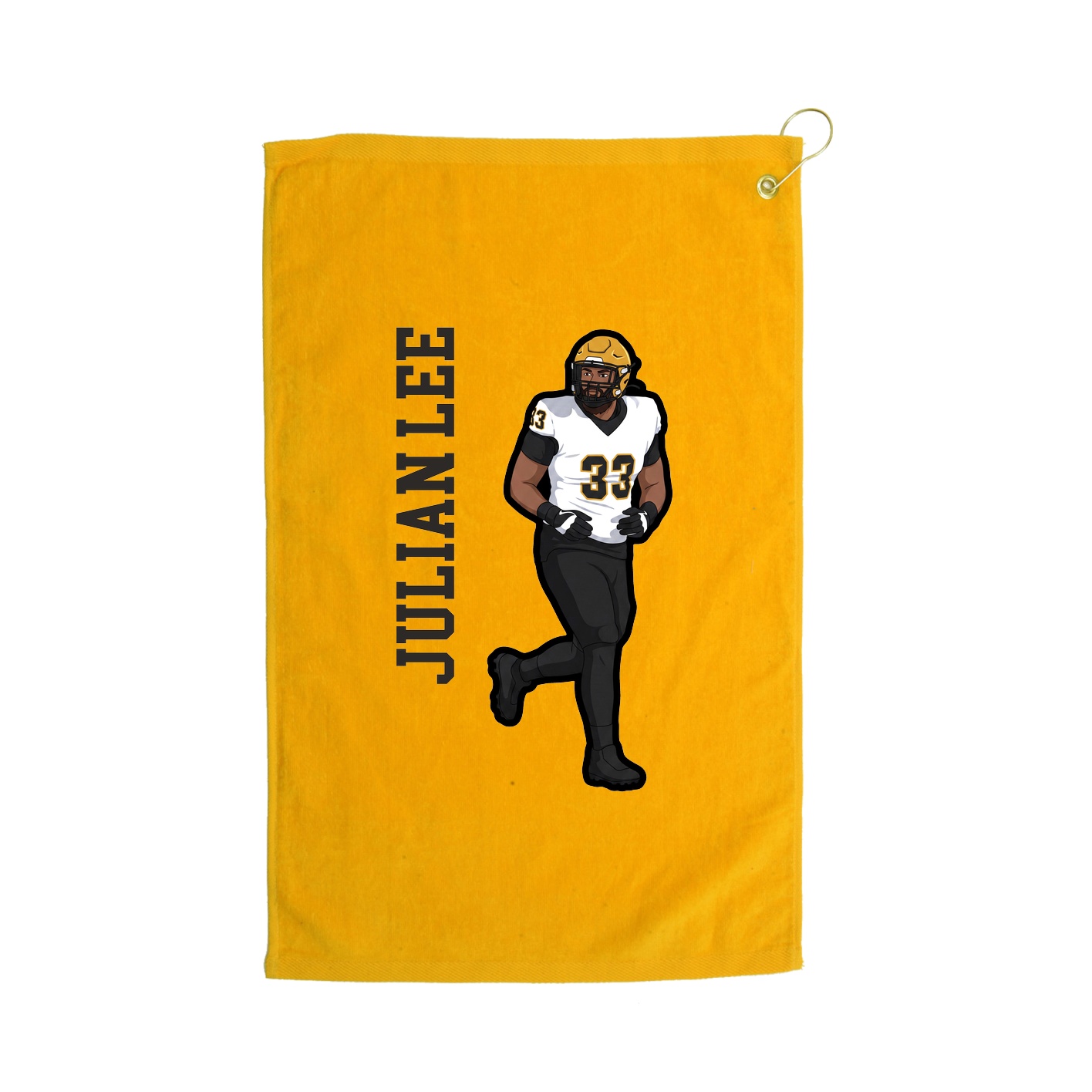 Golf Towel — Name Vertical in Gold