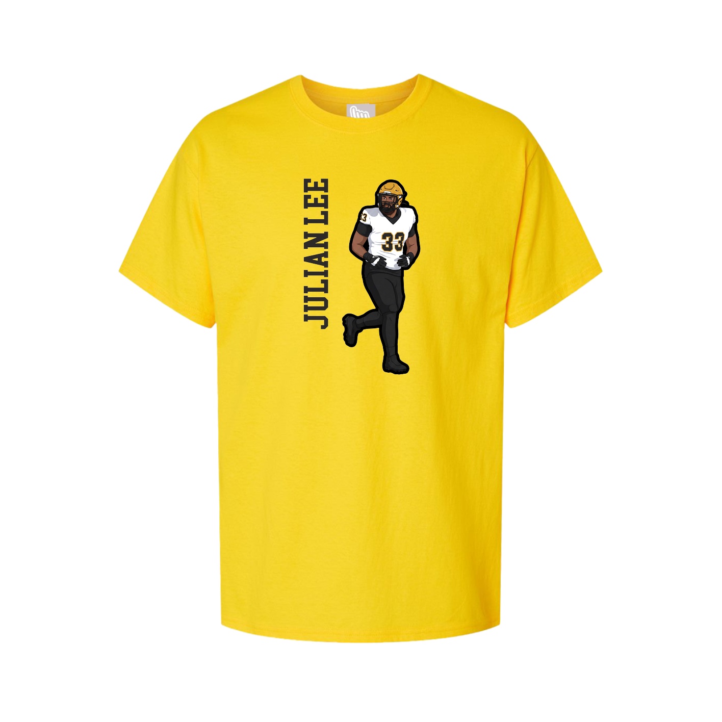 Youth Tee — Name Vertical in Gold