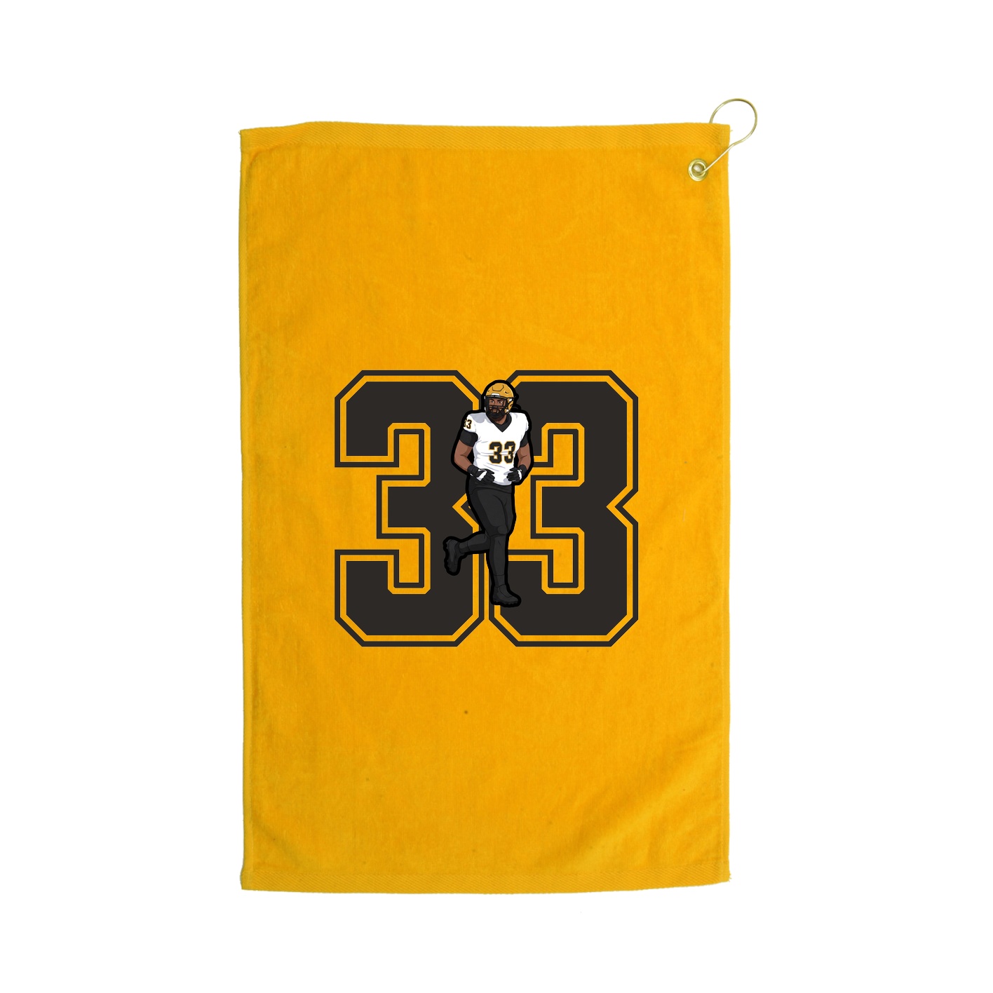 Golf Towel — Number in Gold