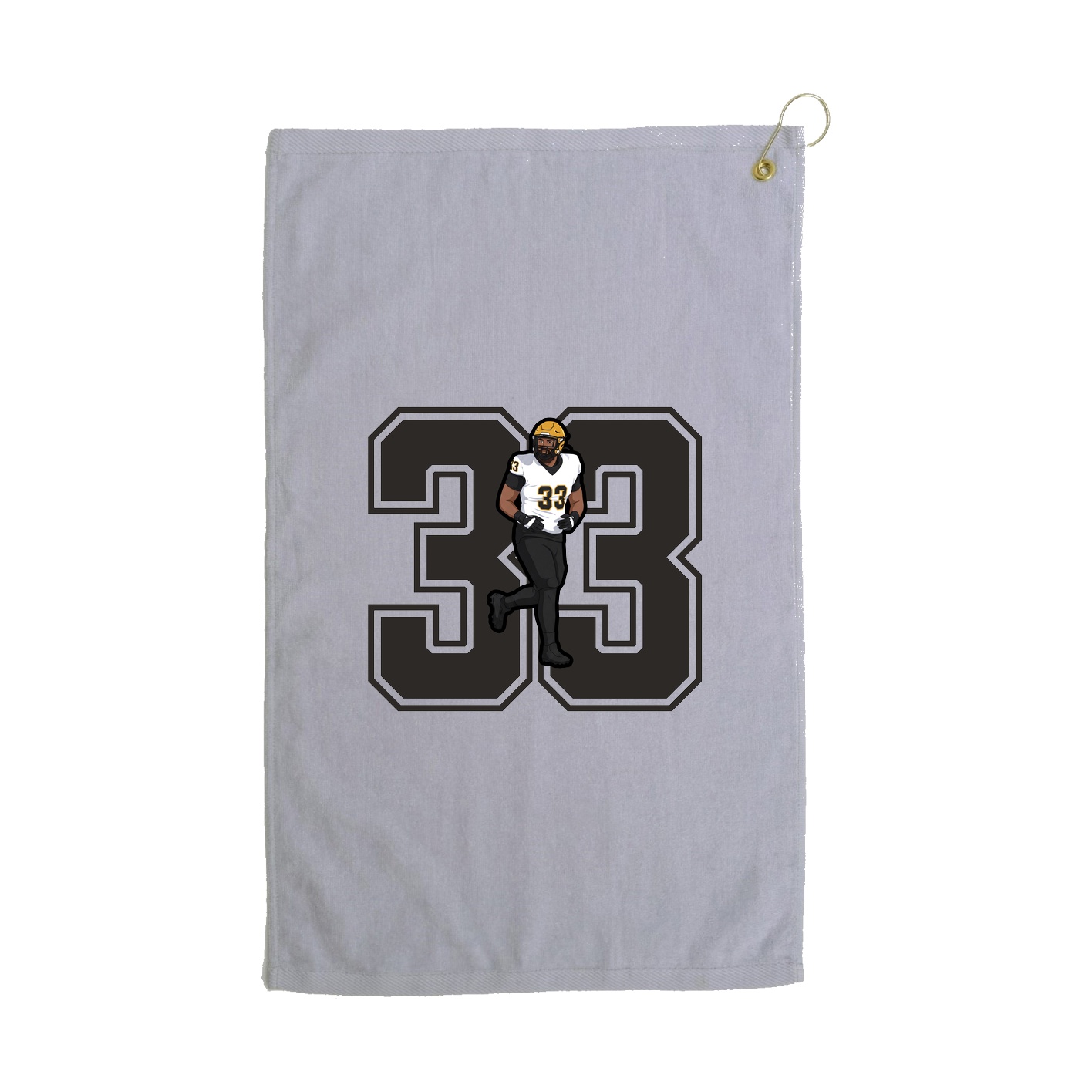 Golf Towel — Number in Grey
