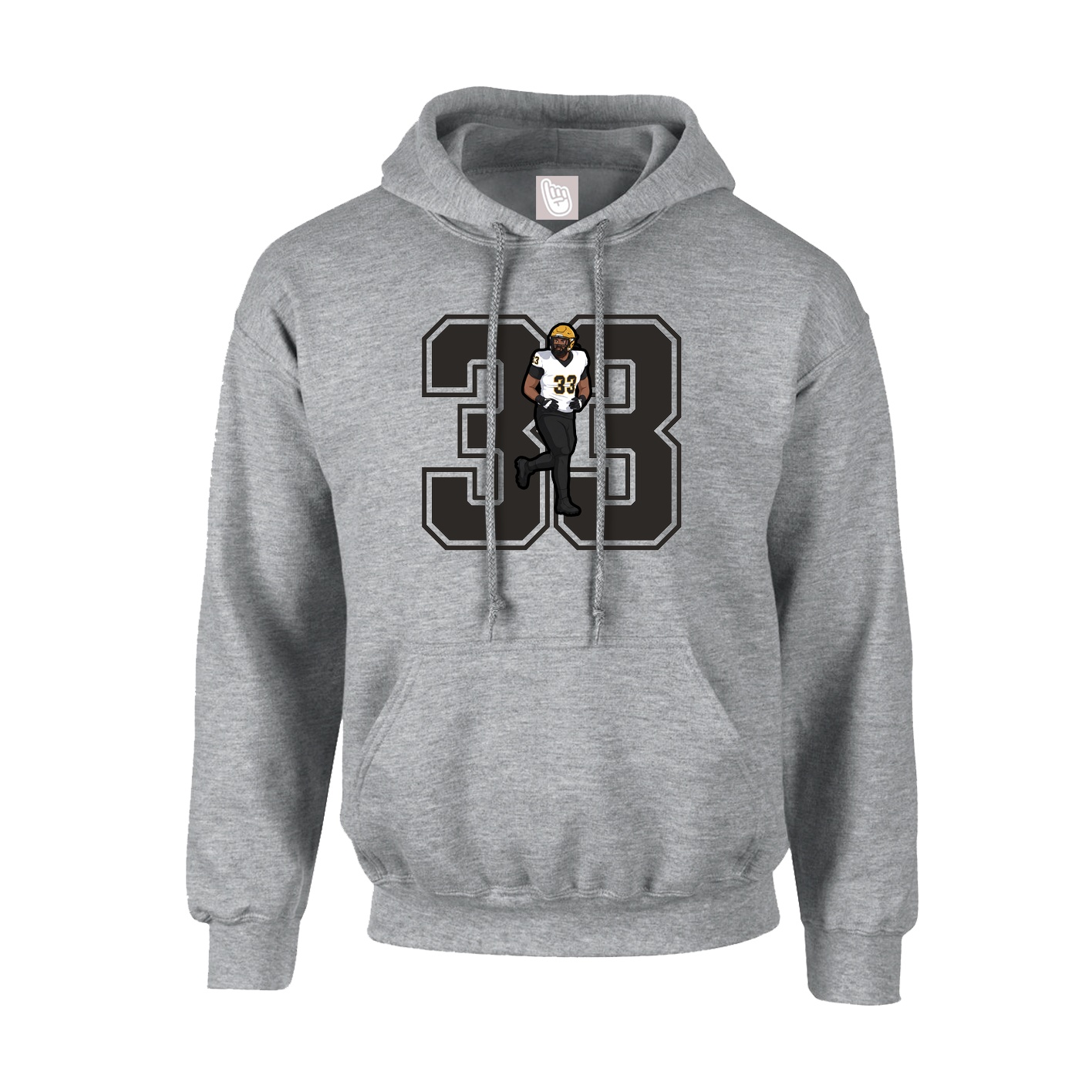 Hoodie — Number in Grey