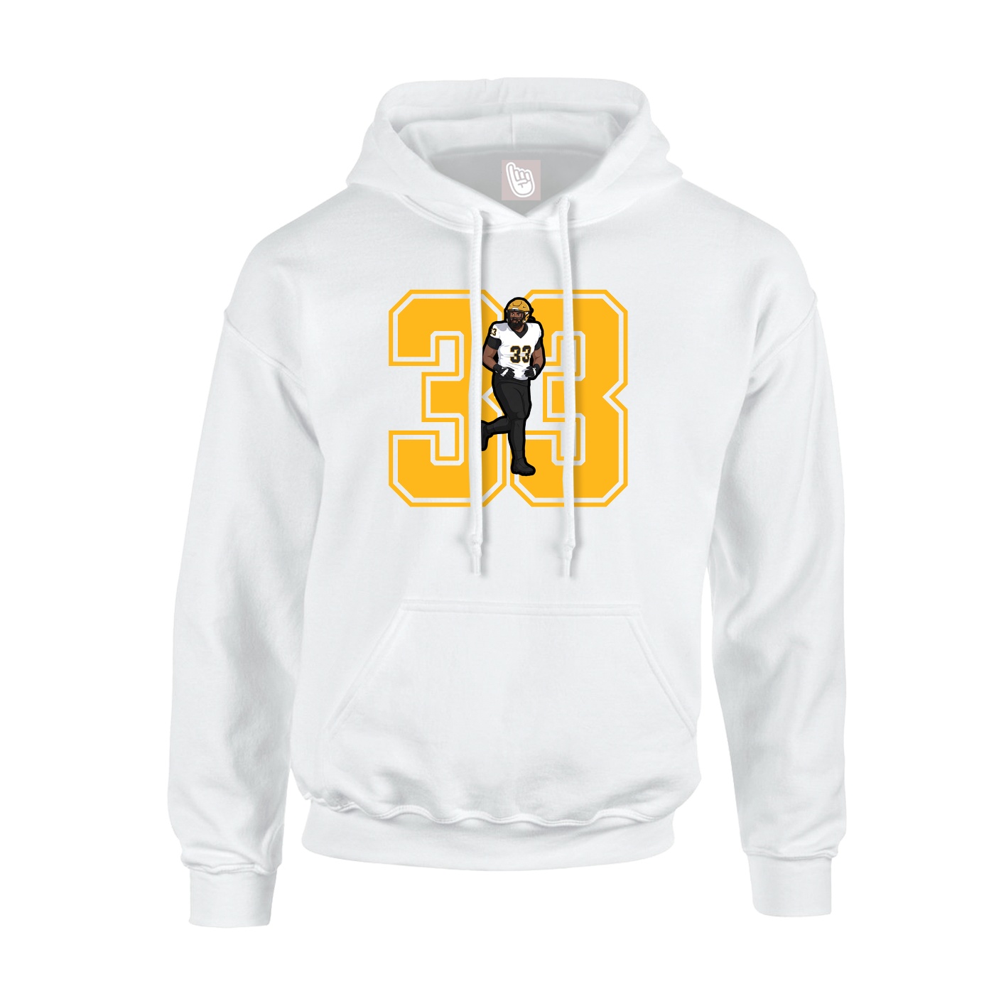 Youth Hoodie — Number in White