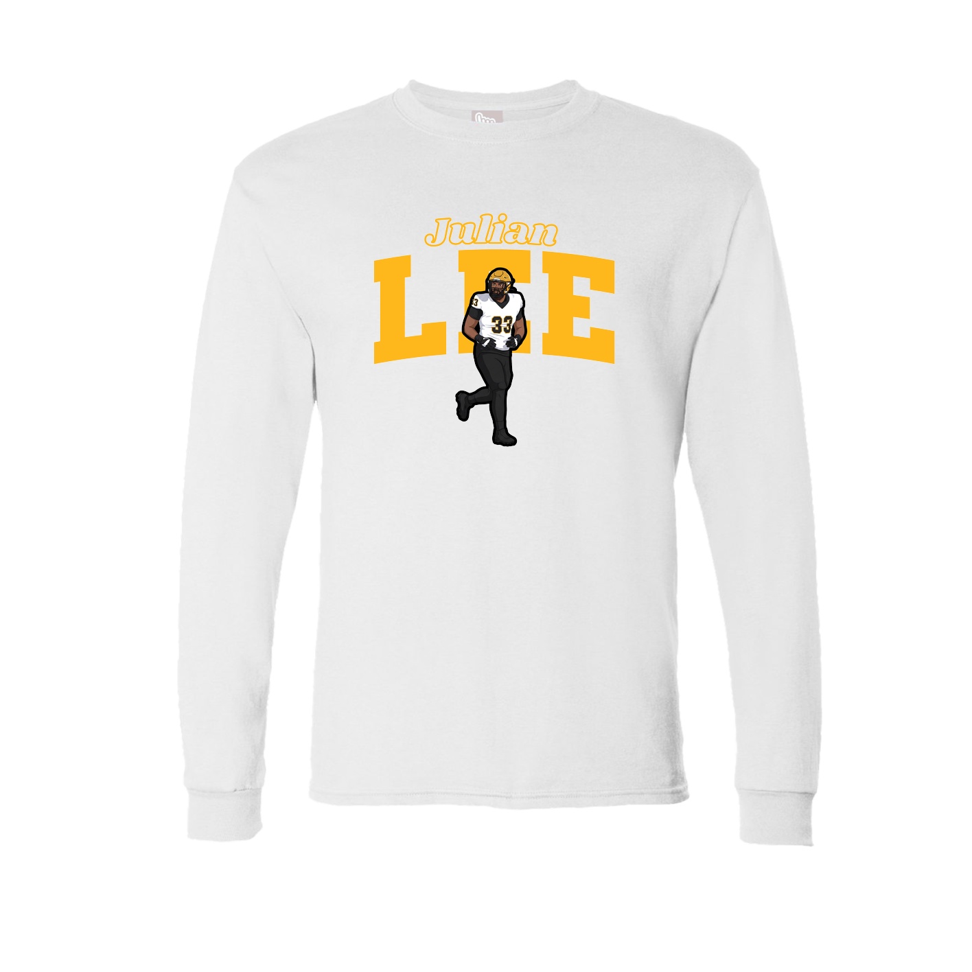 Long Sleeve Tee — Name Arch in White