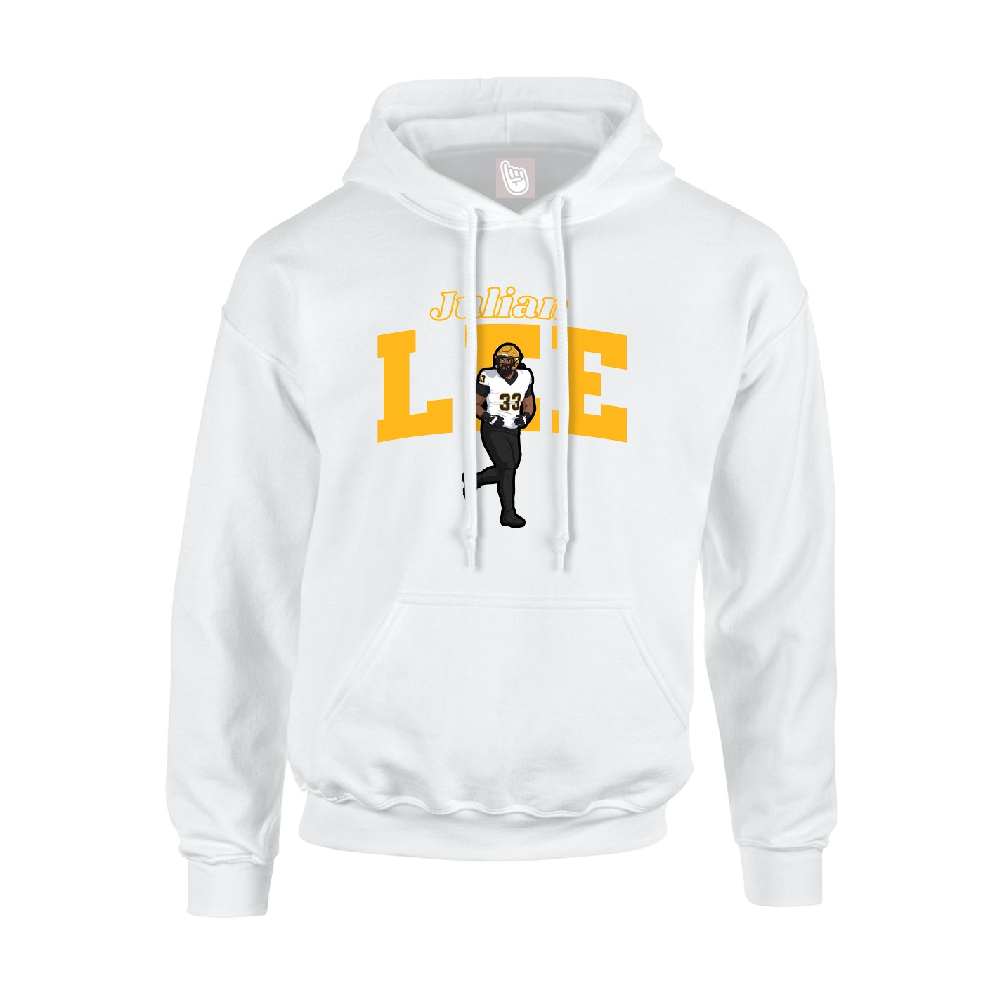 Hoodie — Name Arch in White