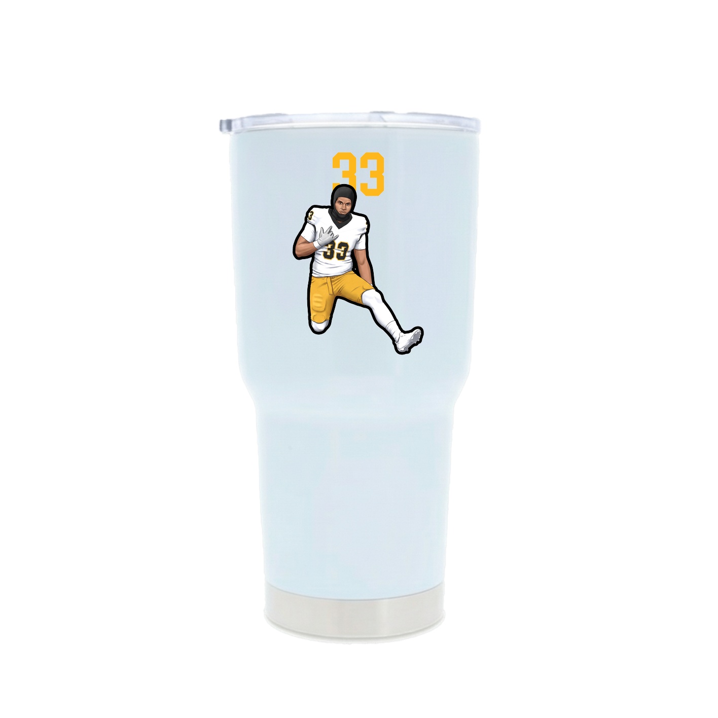 30oz Stainless Steel Tumbler — Number Top in White