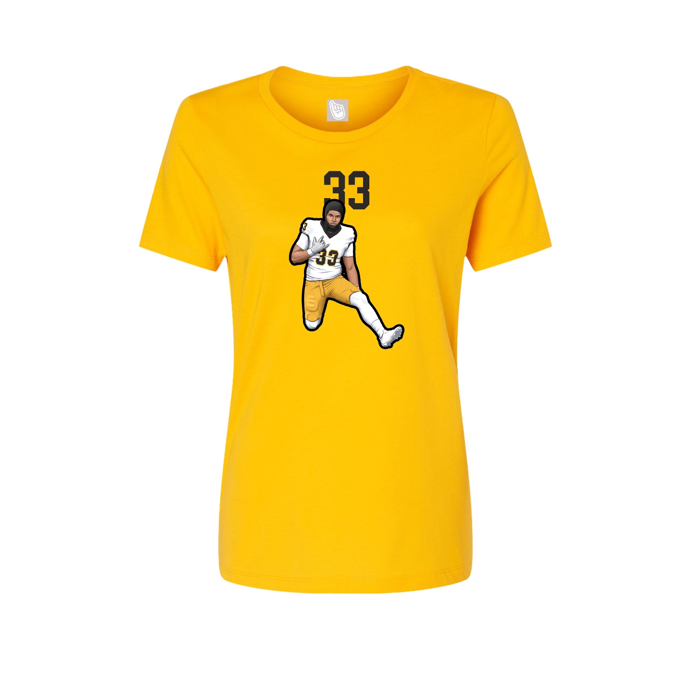 Womens Tee — Number Top in Gold