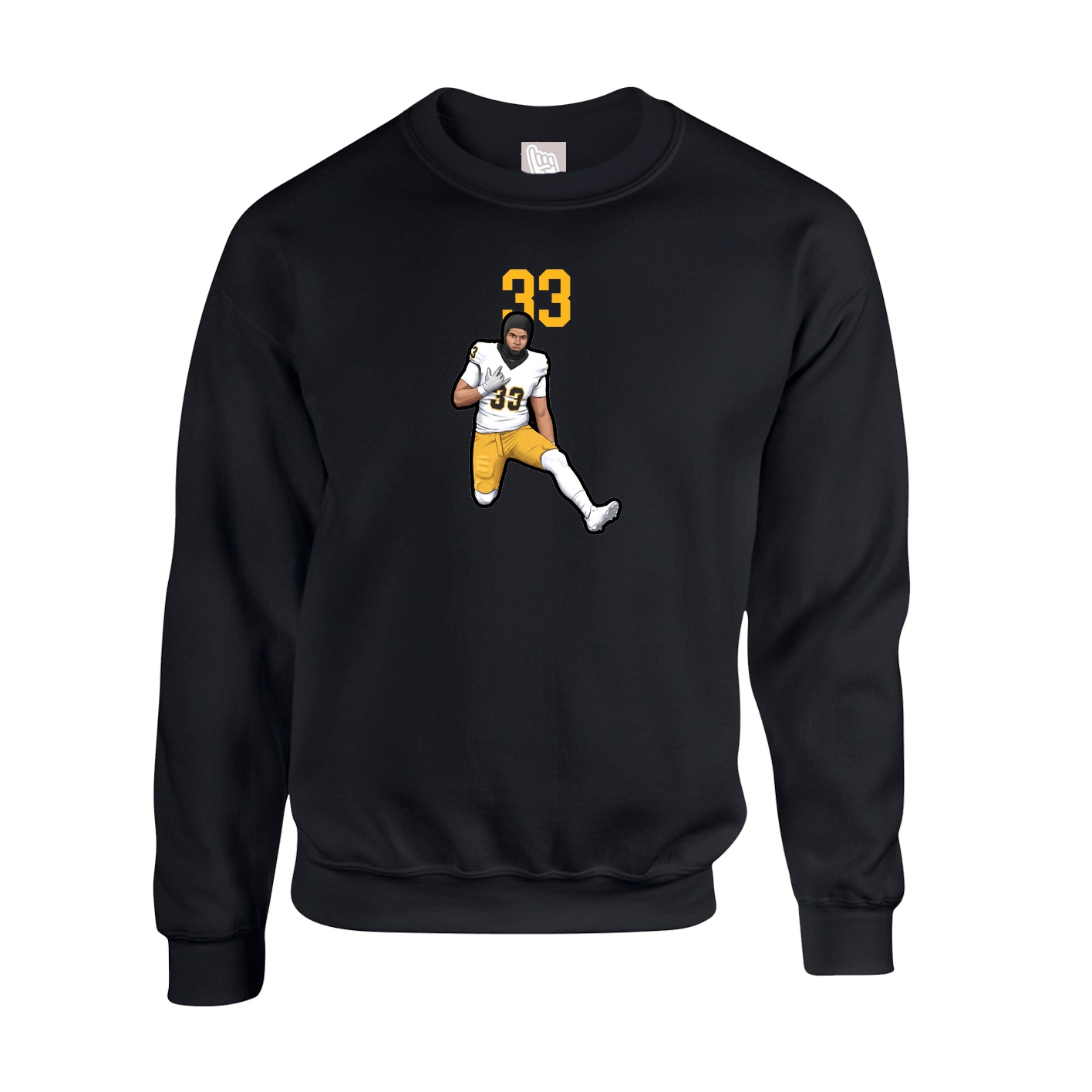 Fleece Crew — Number Top in Black