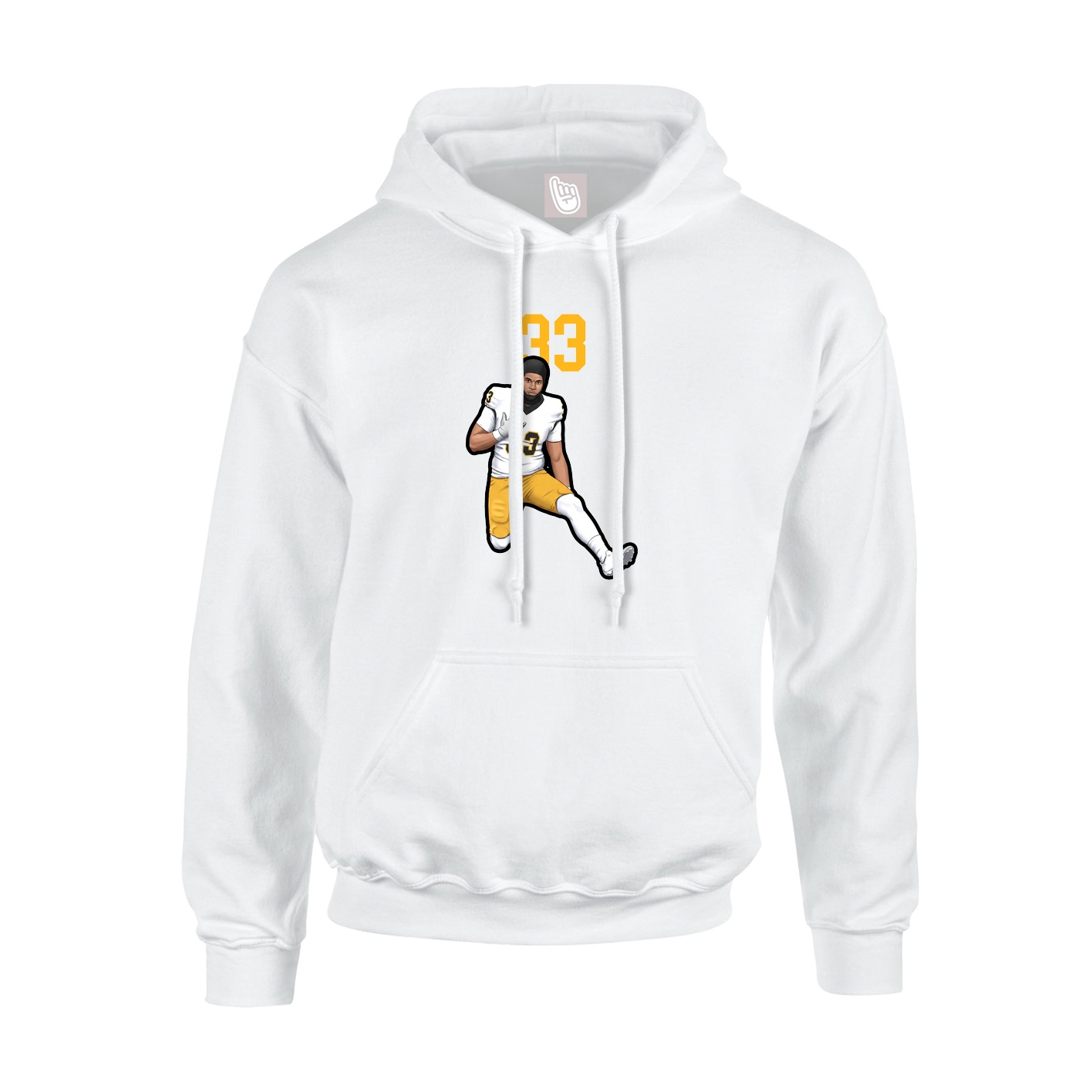 Youth Hoodie — Number Top in White