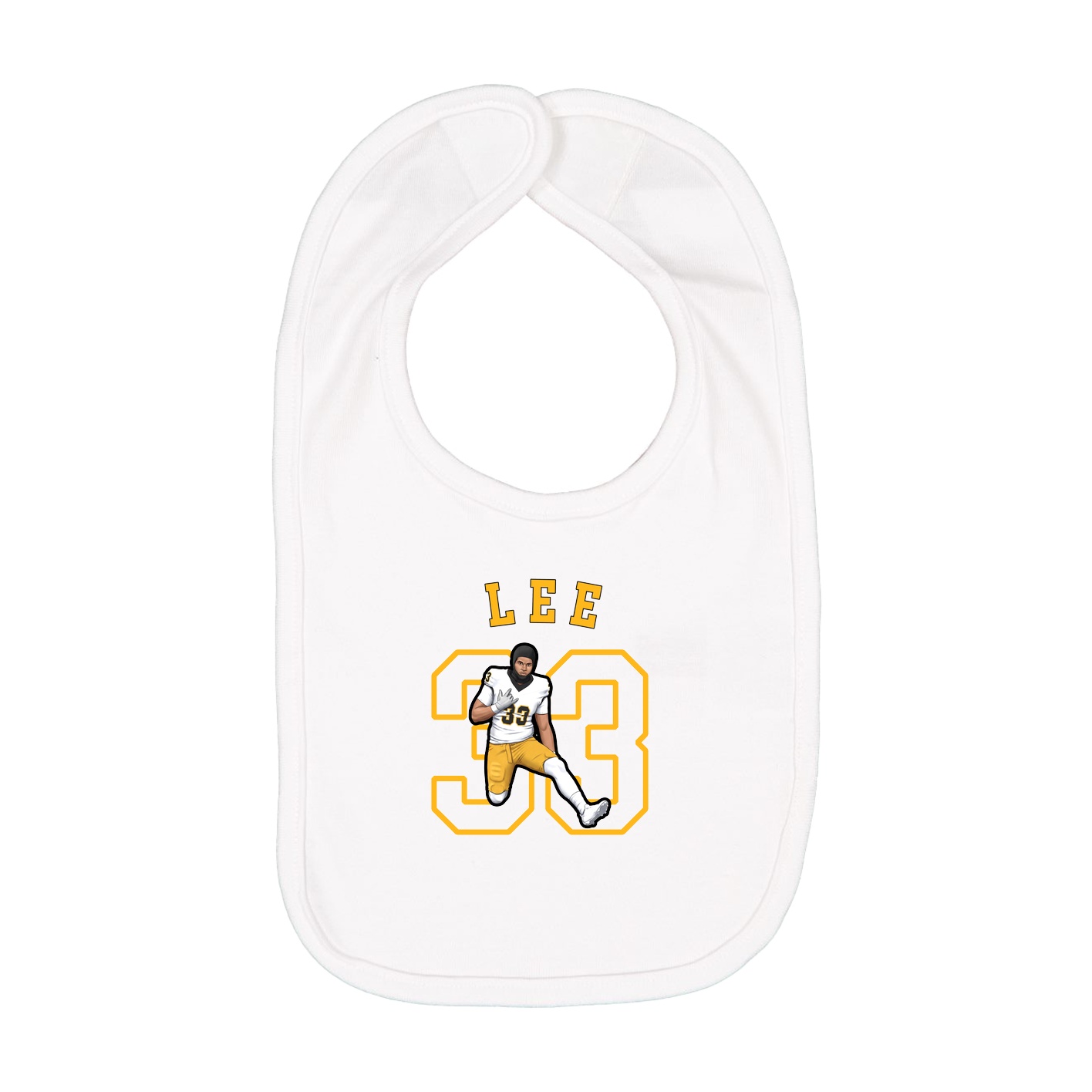 Infant Bib — Shirsey Arch in White