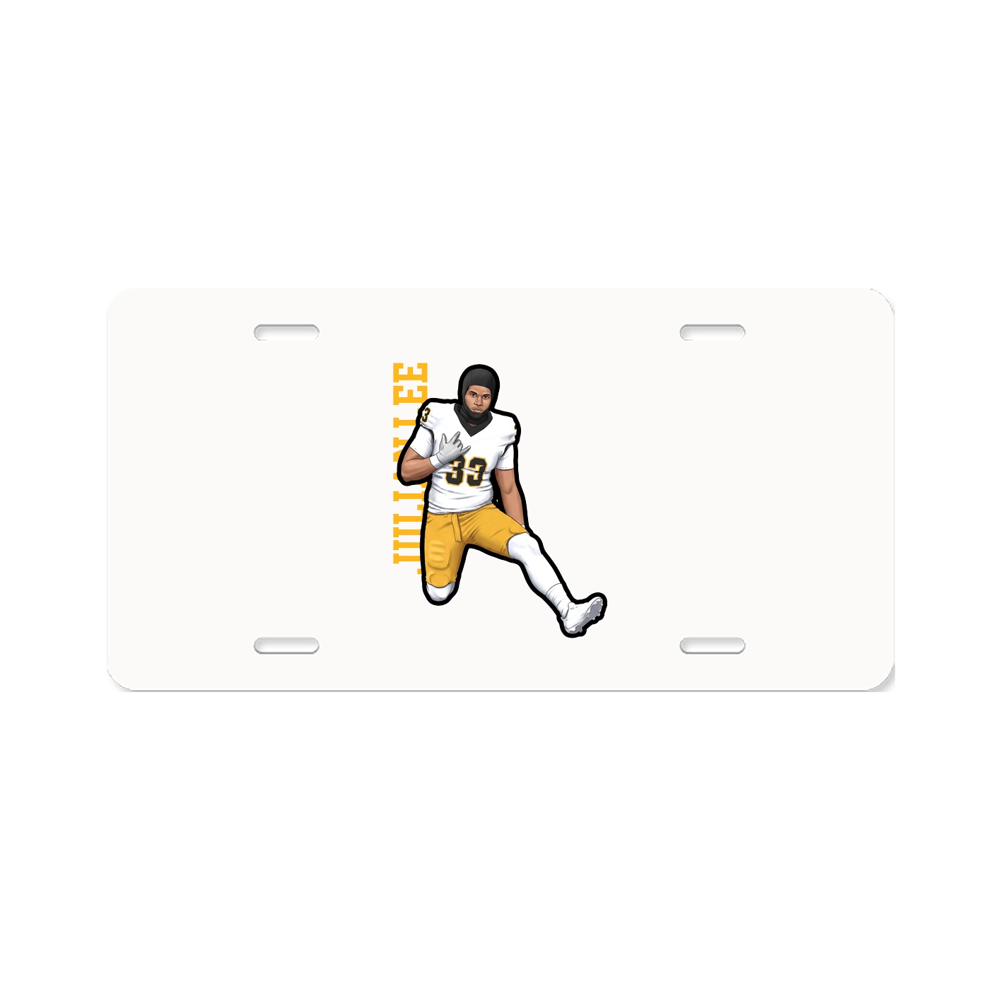 License Plate — Name Vertical in Classic