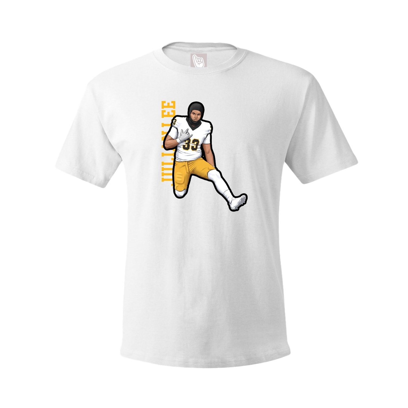 Youth Tee — Name Vertical in White