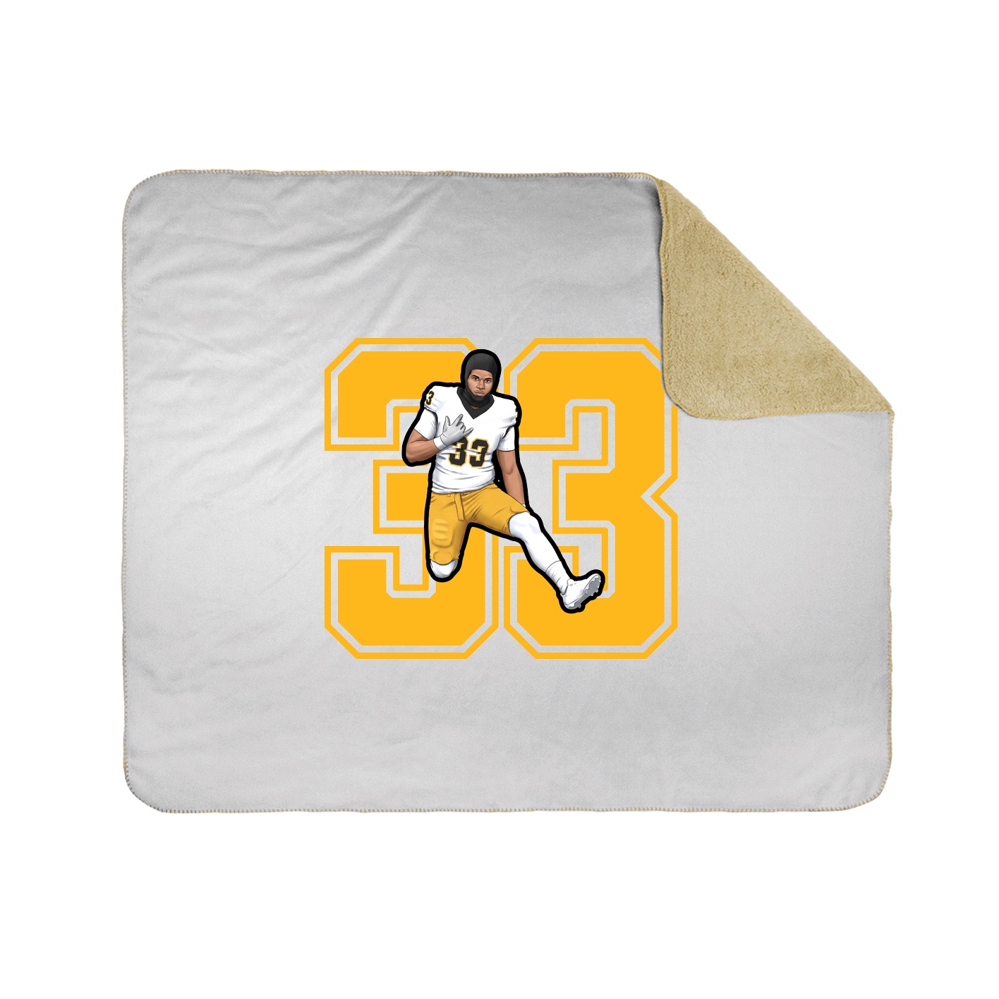 Throw Blanket — Number in White