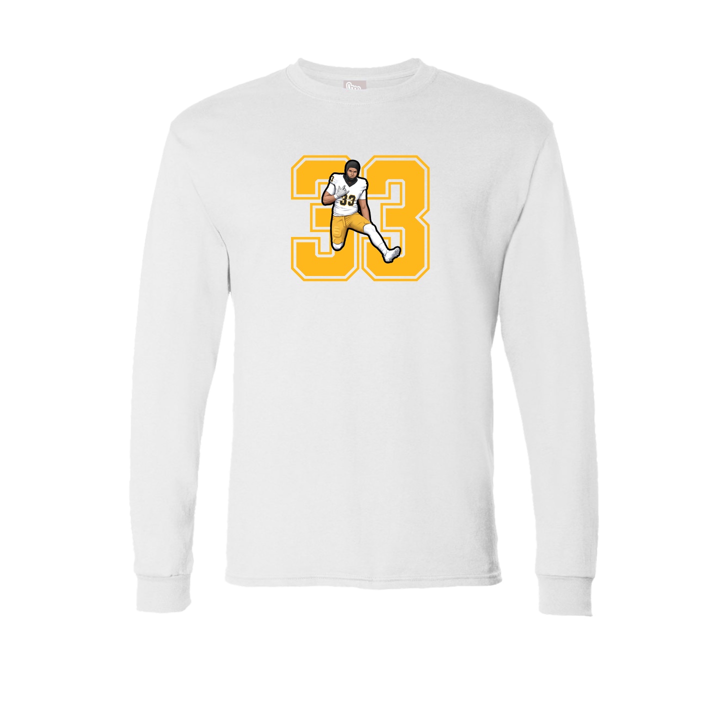 Long Sleeve Tee — Number in White