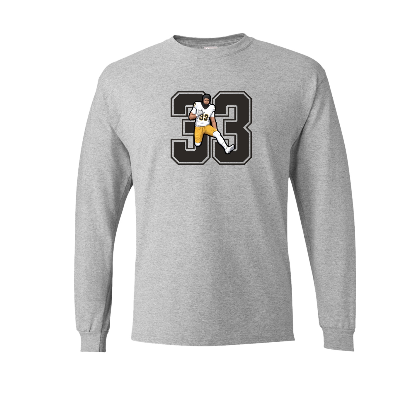 Long Sleeve Tee — Number in Grey