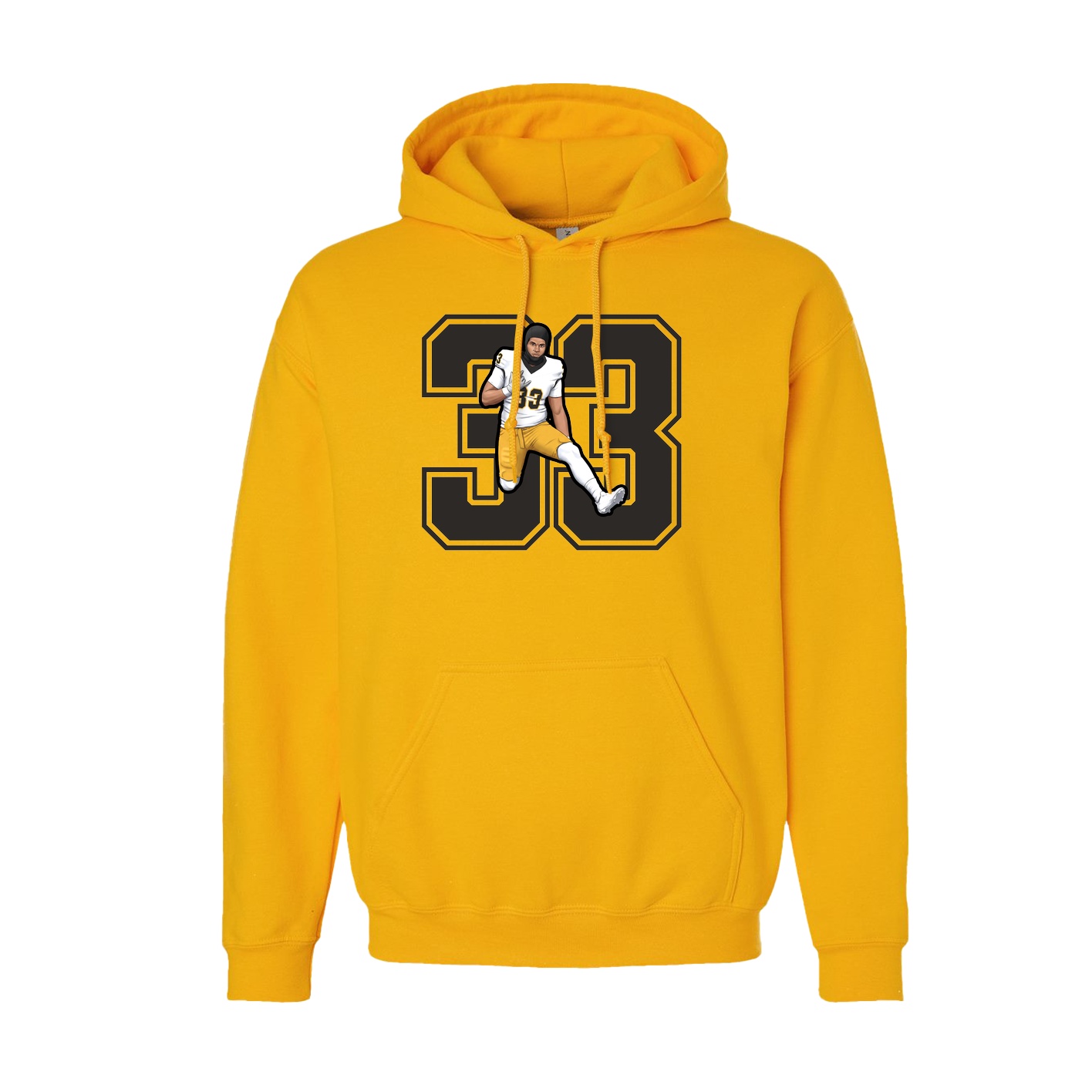 Hoodie — Number in Gold