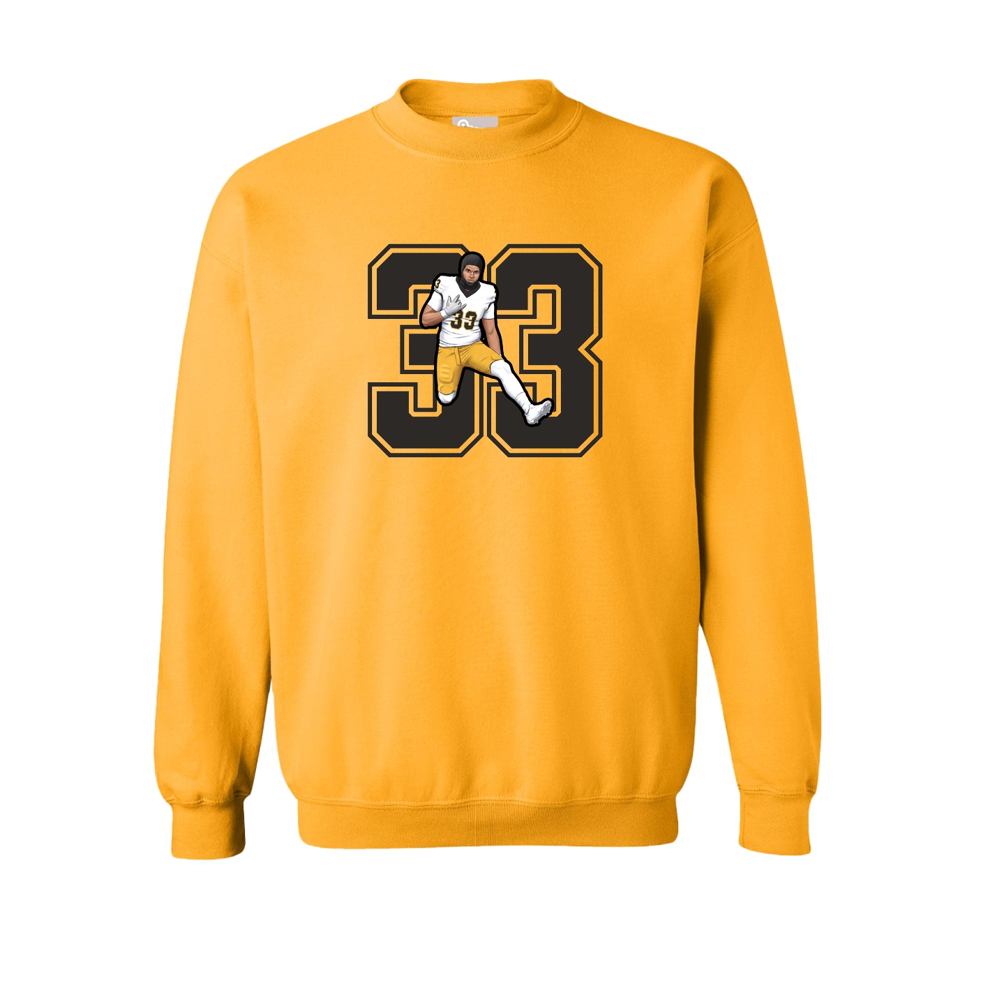 Fleece Crew — Number in Gold