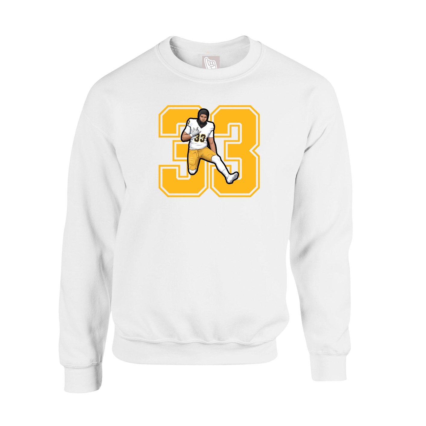 Fleece Crew — Number in White