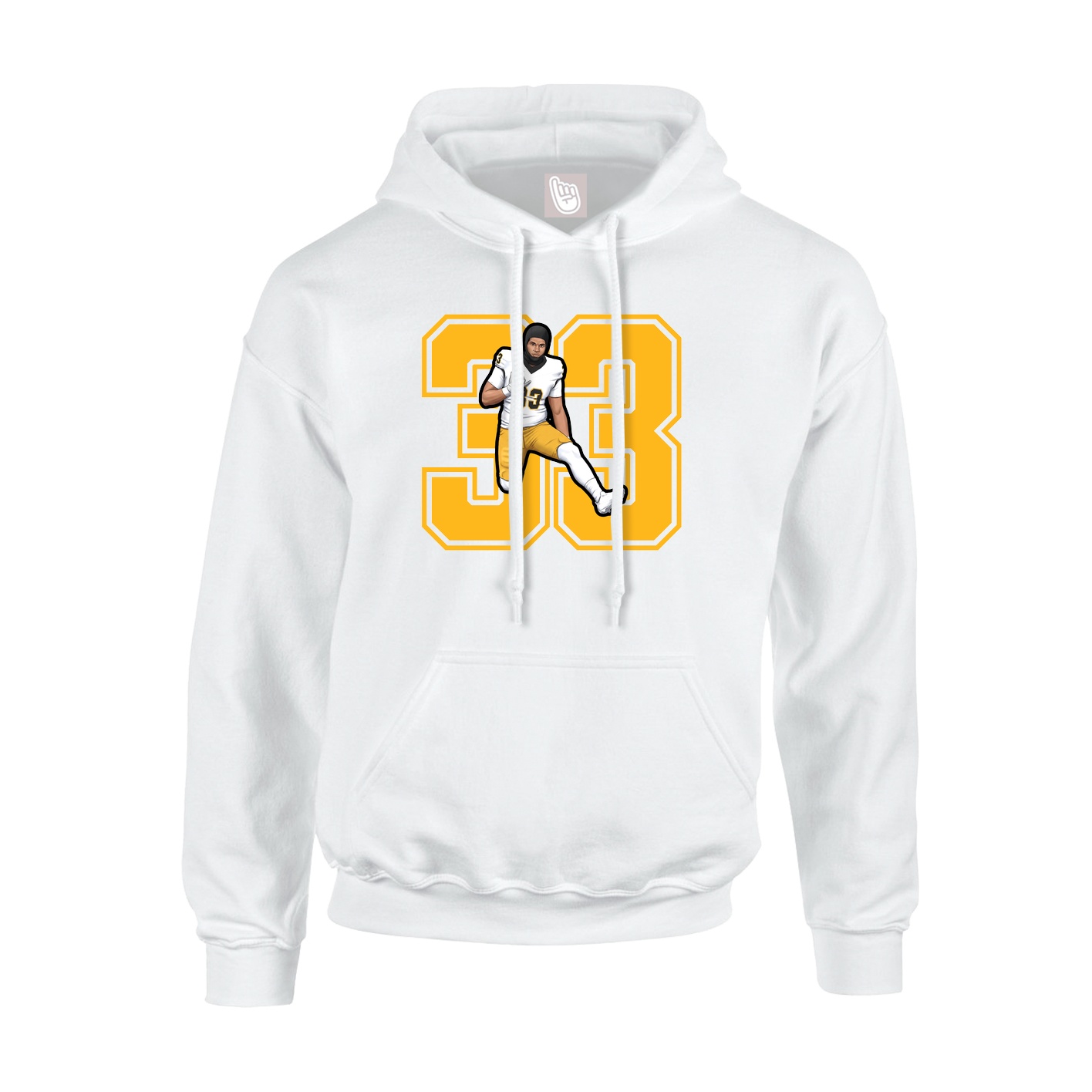 Youth Hoodie — Number in White