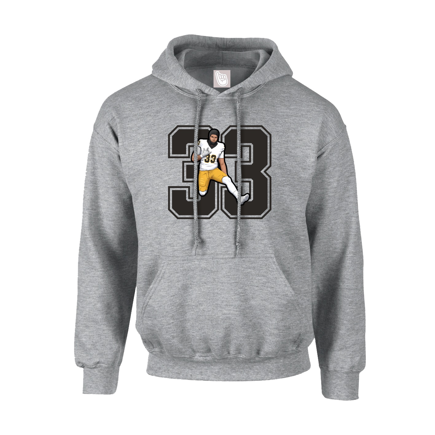 Youth Hoodie — Number in Grey