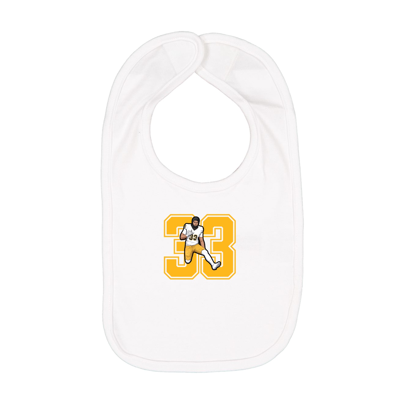 Infant Bib — Number in White