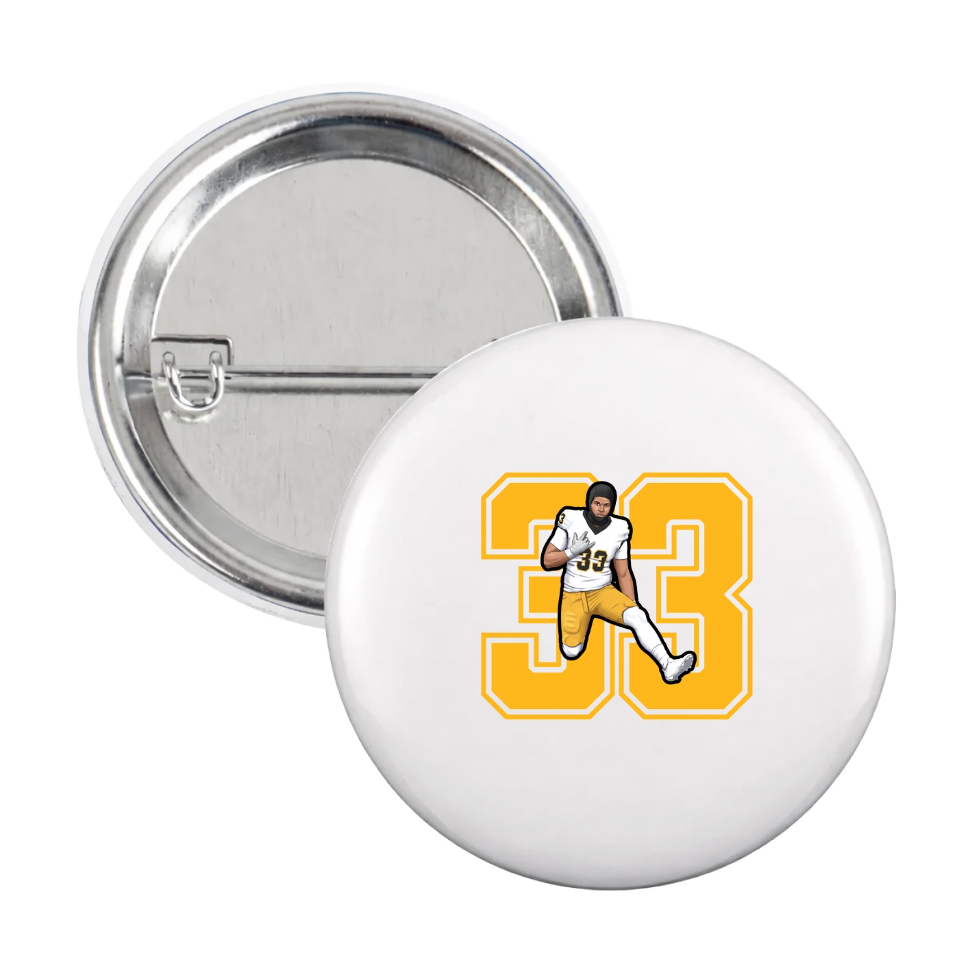 Game Day Button — Number in White