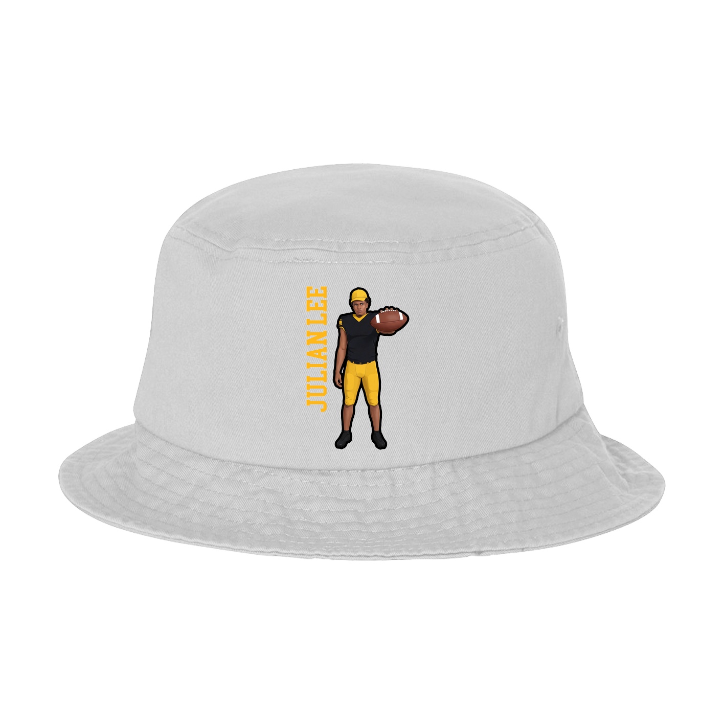 Bucket Cap — Name Vertical in White