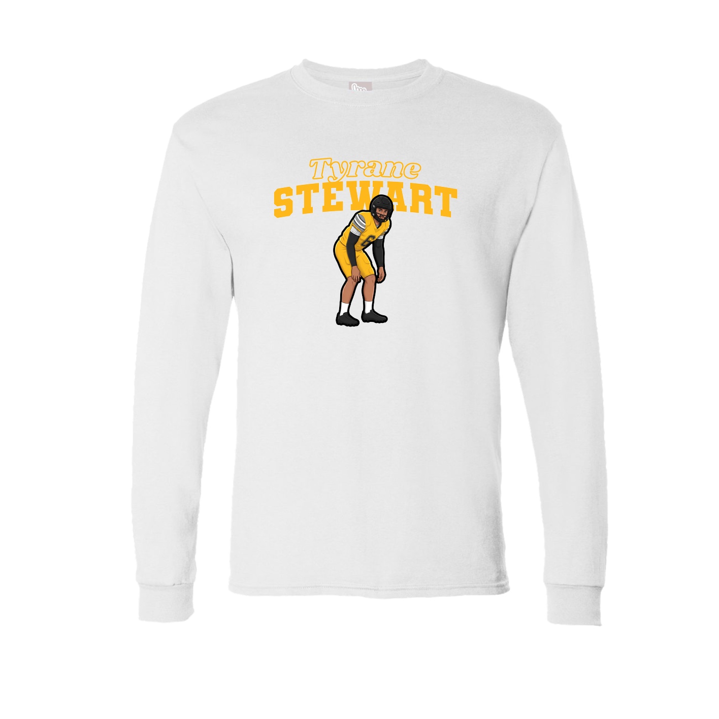 Long Sleeve Tee — Name Arch in White