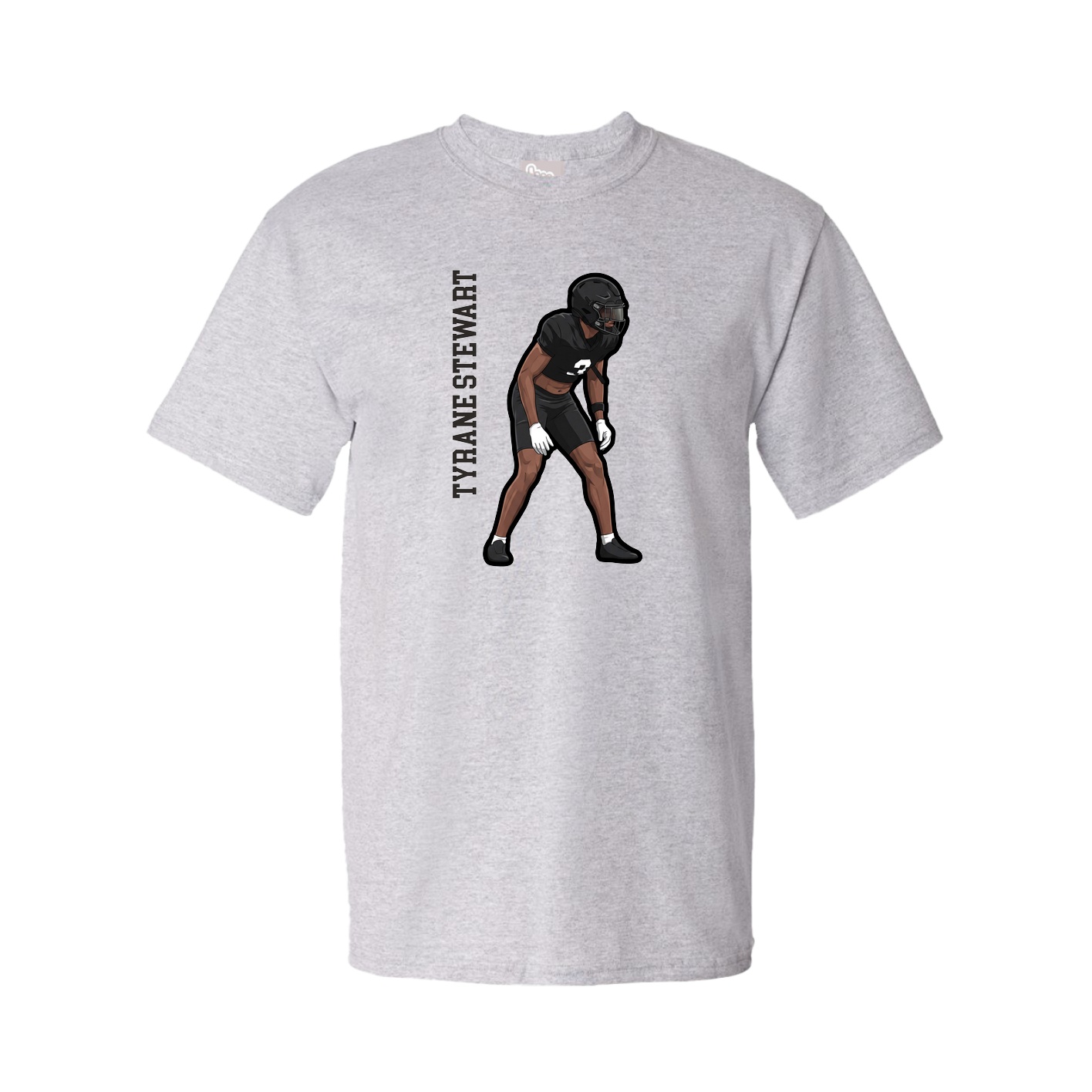 Youth Tee — Name Vertical in Grey