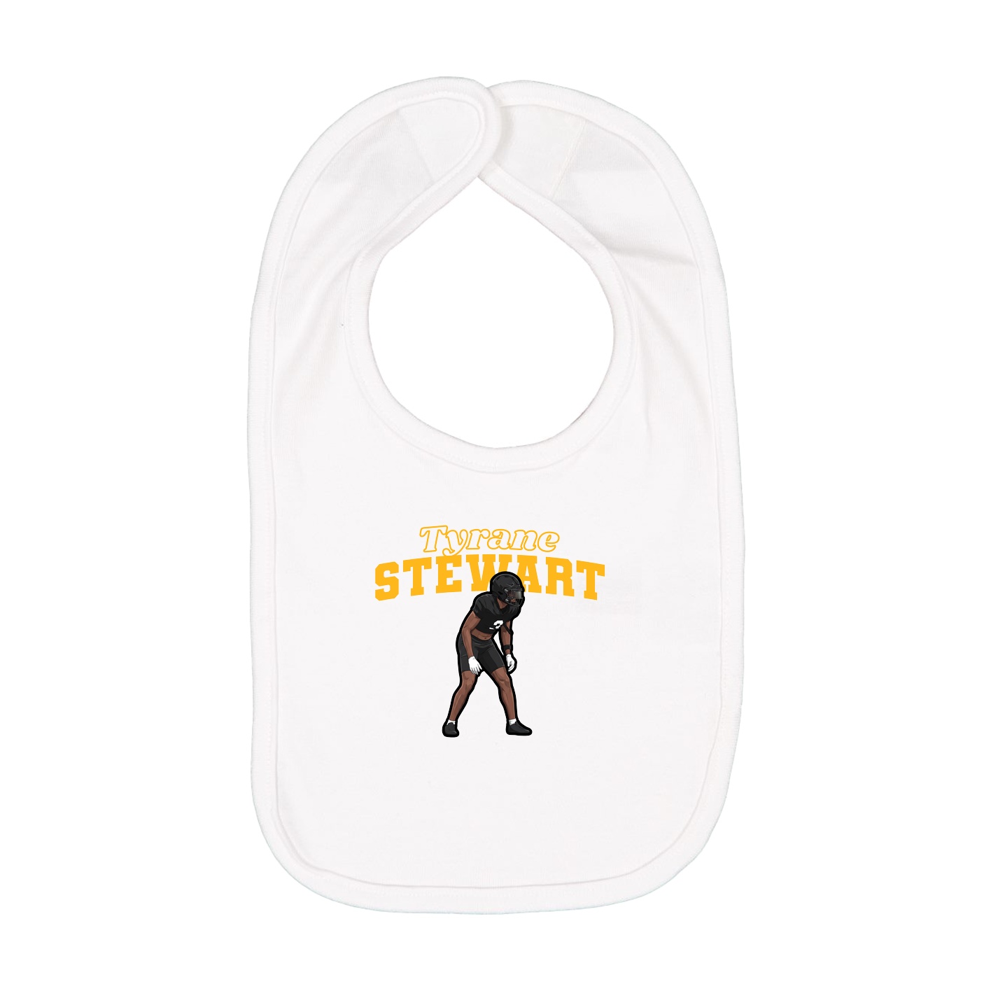 Infant Bib — Name Arch in White