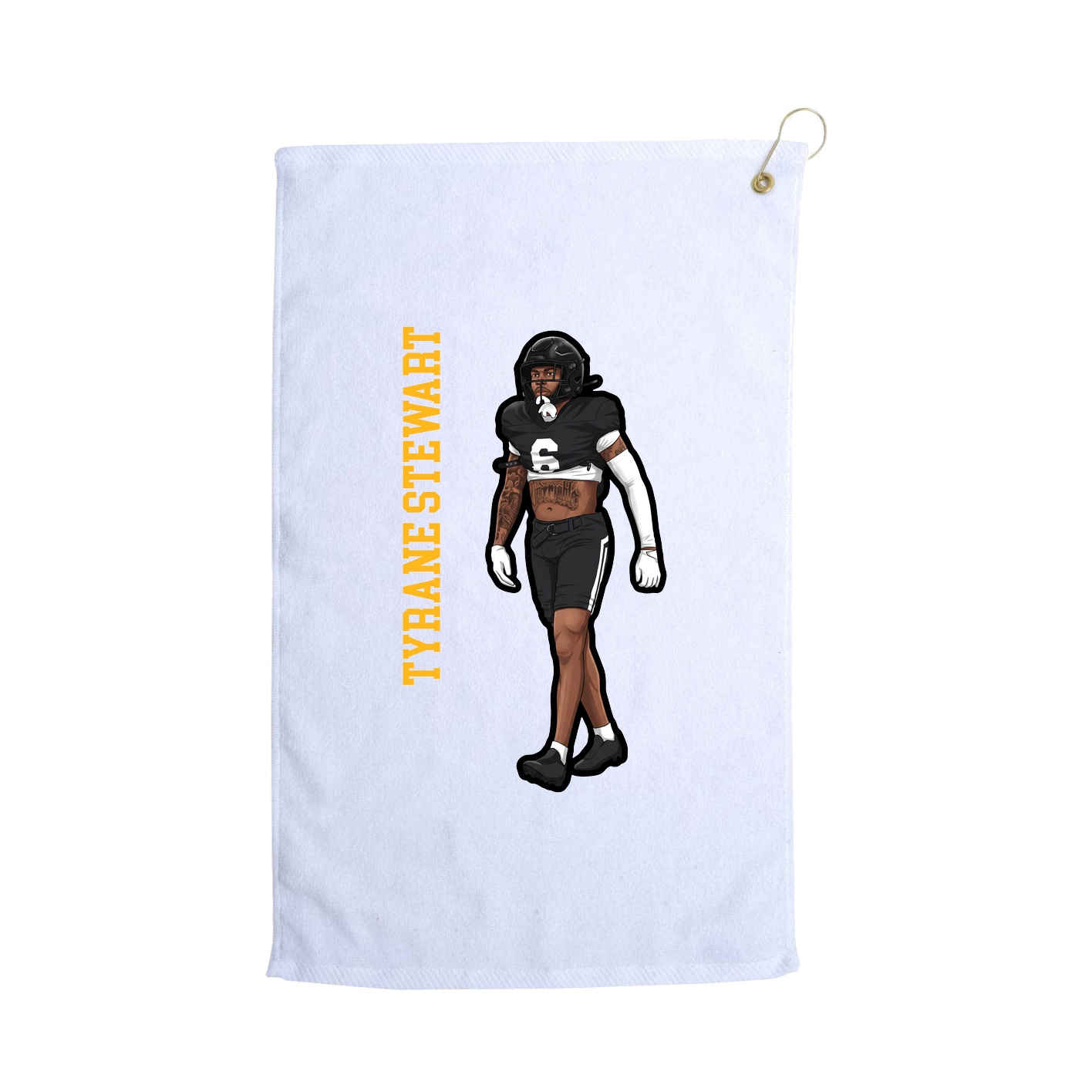 Golf Towel — Name Vertical in White