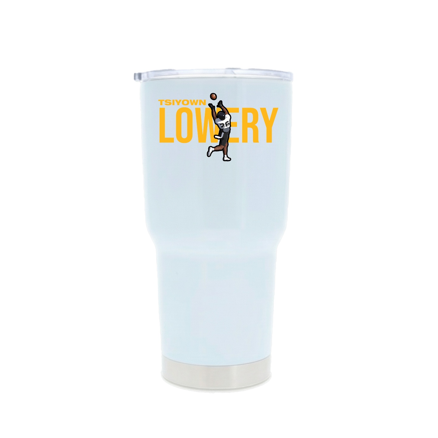 30oz Stainless Steel Tumbler — Player Name in White