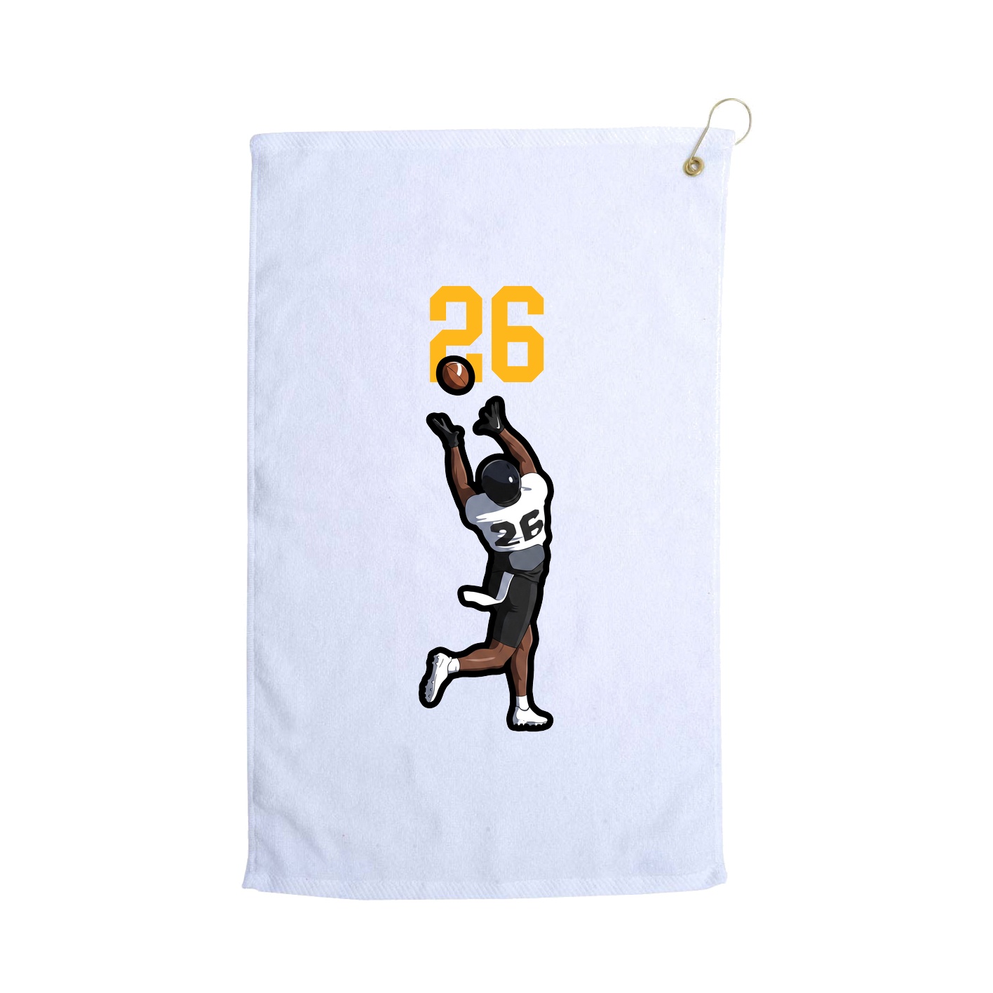 Golf Towel — Number Top in White